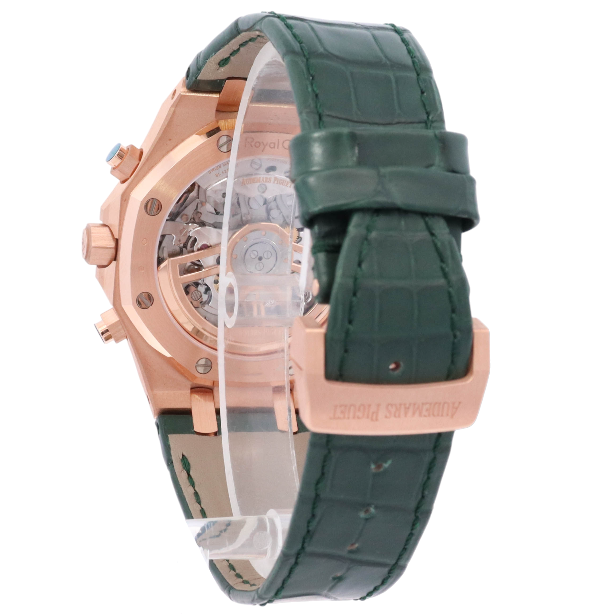 Audemars Piguet Royal Oak 41mm Rose Gold Green Chronograph Dial Watch Reference# 26240OR.OO.D404CR.02 - Happy Jewelers Fine Jewelry Lifetime Warranty