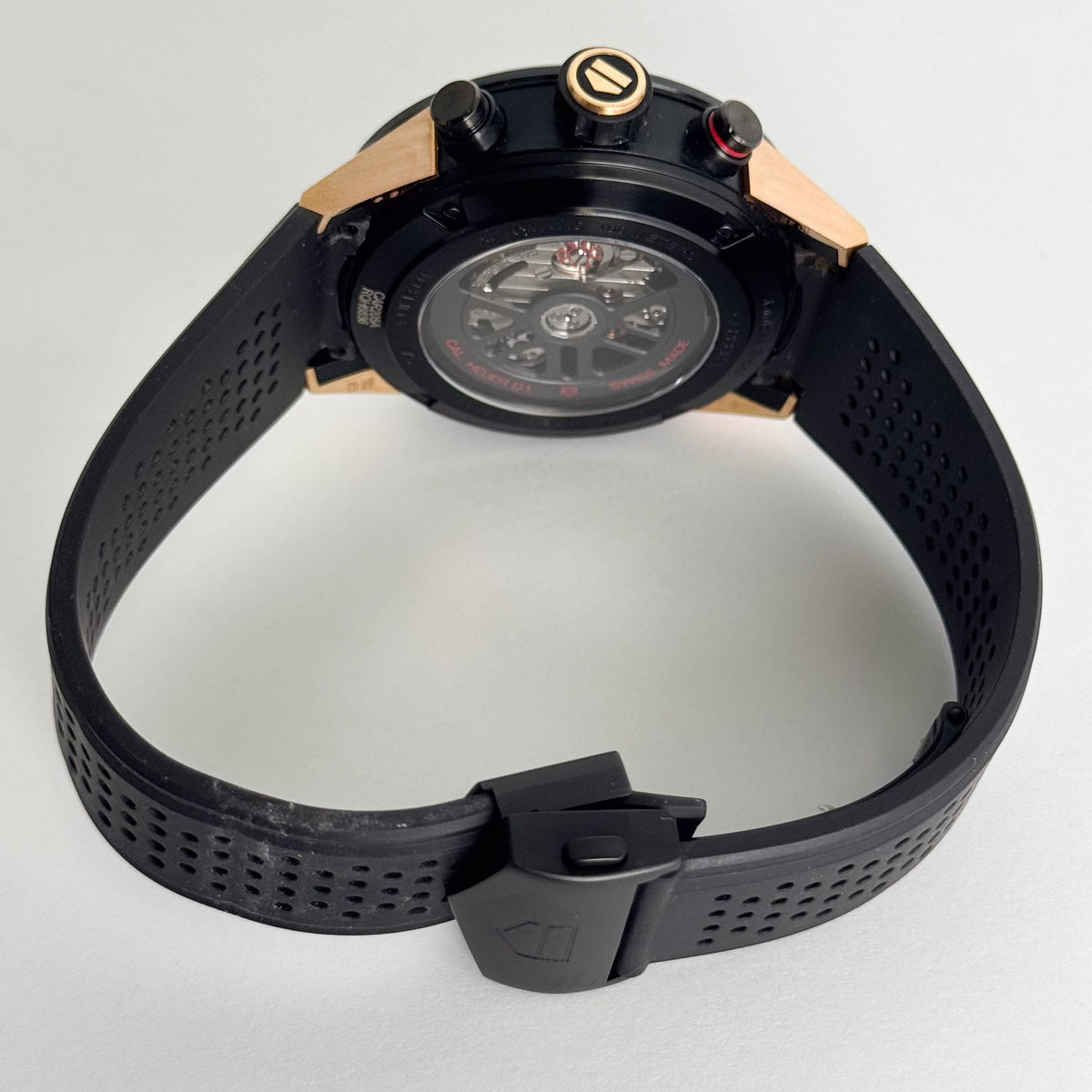 Tag Heuer Carrera Heuer 01 Chronograph 43mm Black Dial Watch Ref# CAR205A.FT6087