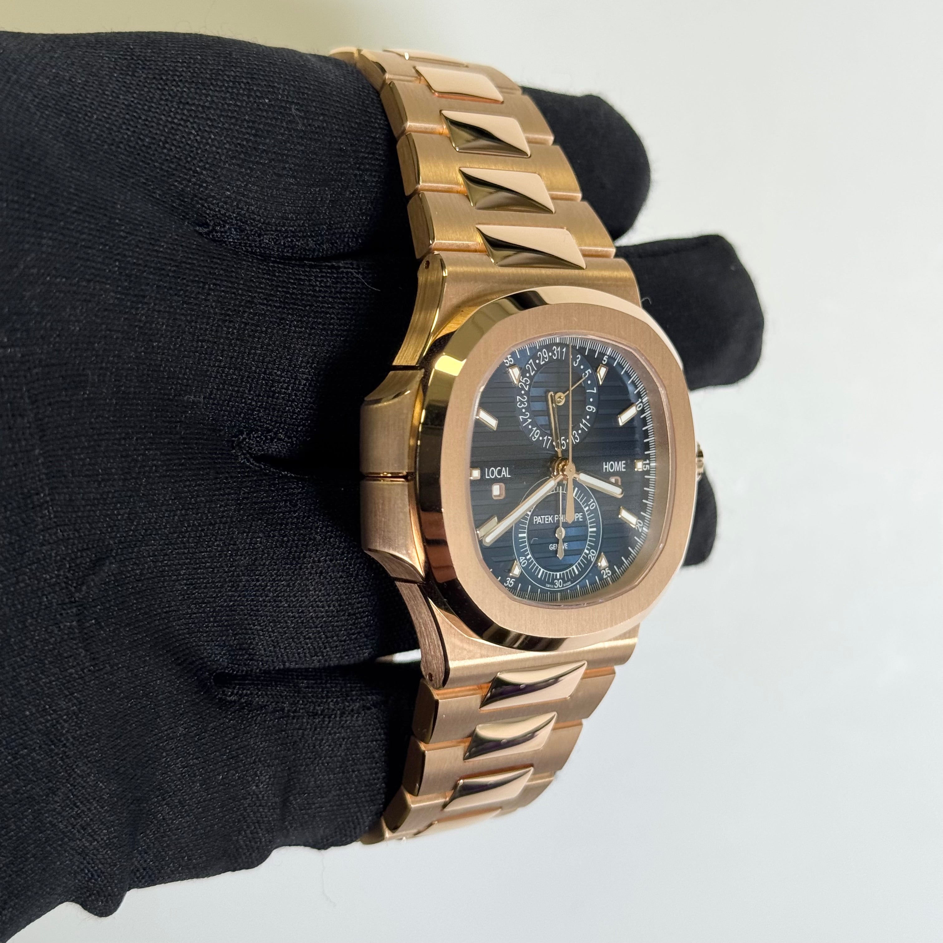 Patek Philippe Nautilus 40.5mm Rose Gold Blue Dial Watch Ref# 5990/1R-001