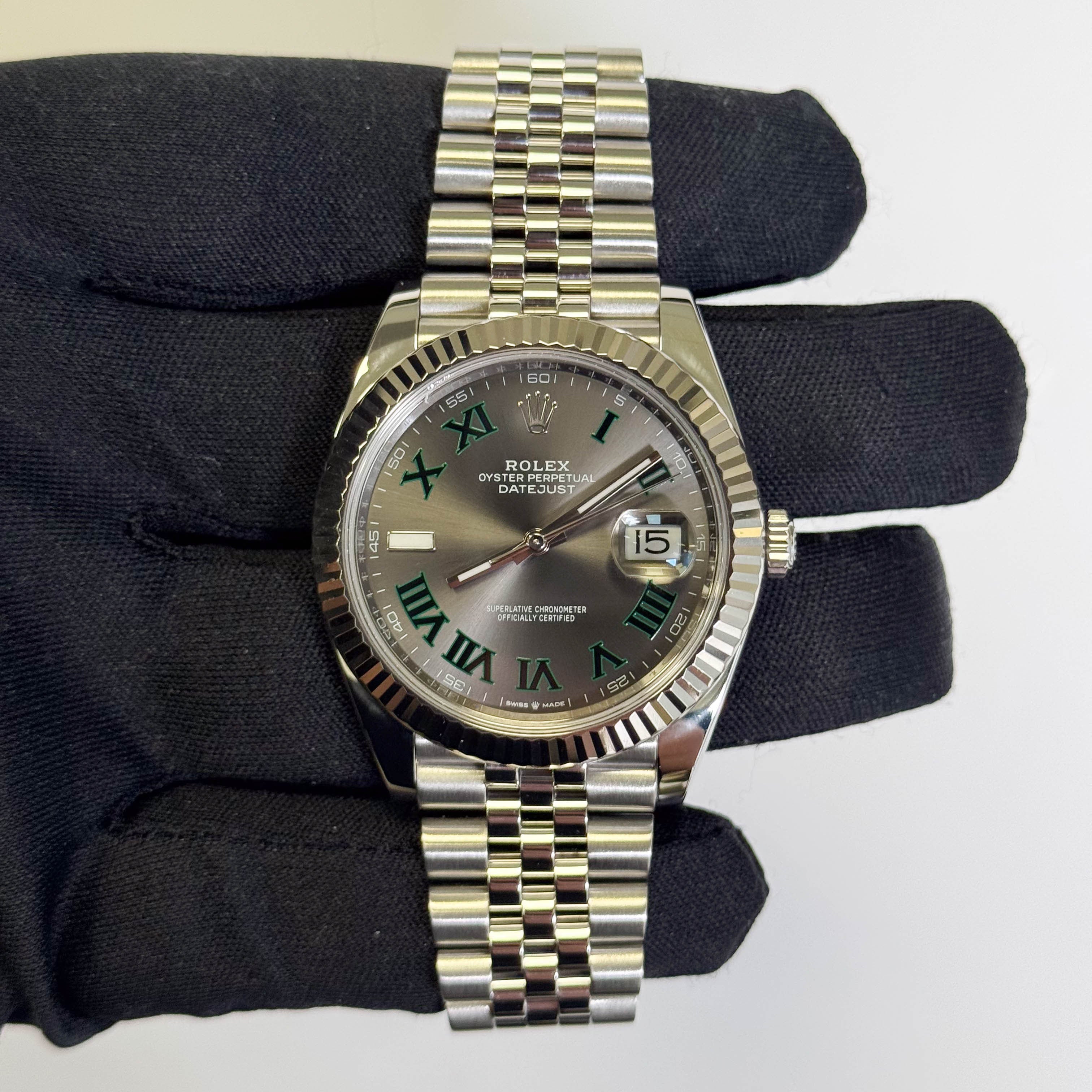Rolex Datejust 41mm Wimbledon Dial Watch Ref# 126334 - Happy Jewelers Fine Jewelry Lifetime Warranty