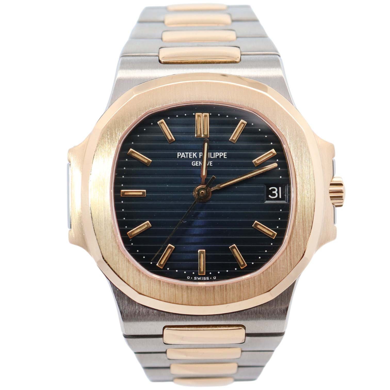 Patek Philippe Nautilus 37.5mm White Stick Dial Watch Ref# 3800 - Happy Jewelers Fine Jewelry Lifetime Warranty