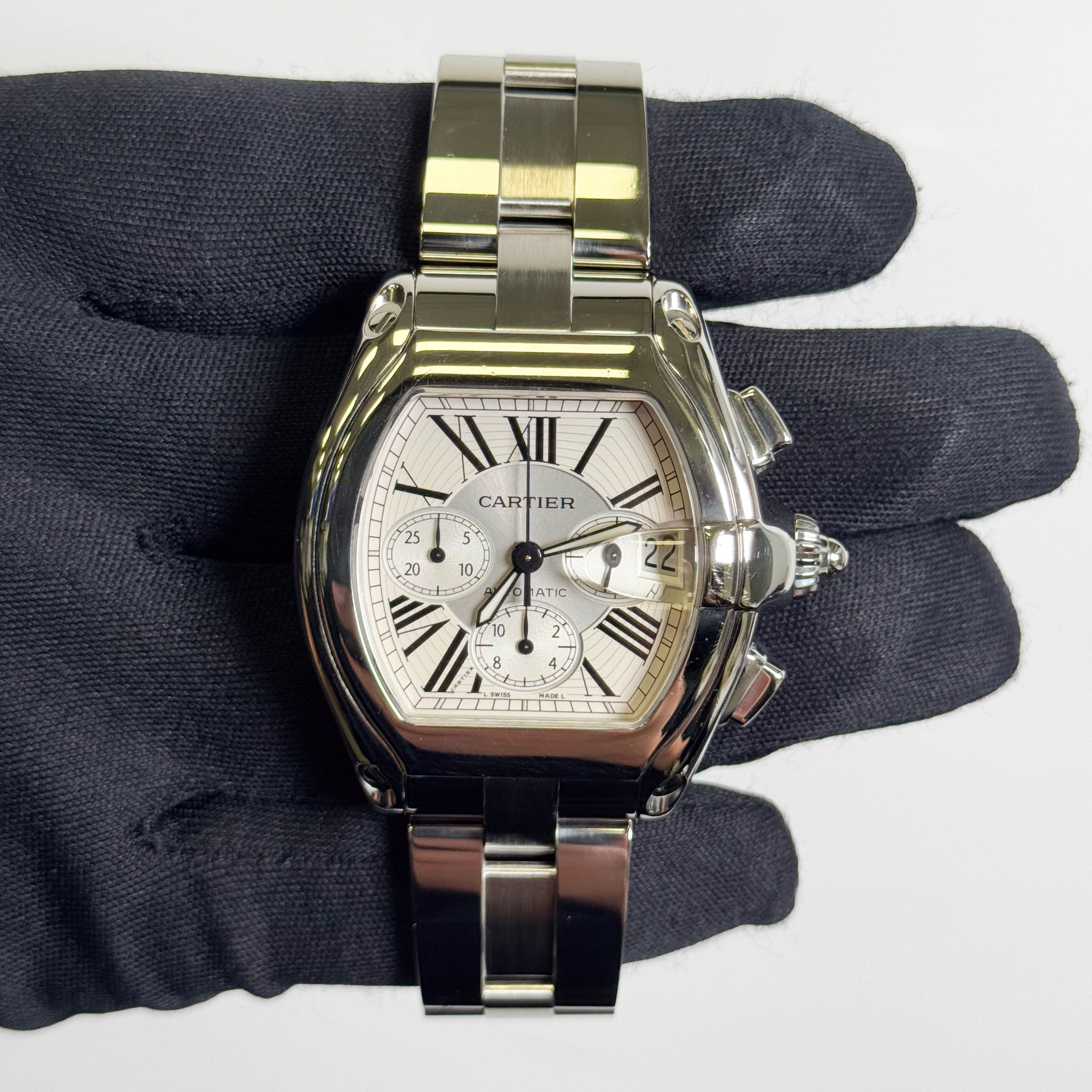 Cartier Roadster 48mm Silver Dial Watch Ref# W62019X6 - Happy Jewelers Fine Jewelry Lifetime Warranty