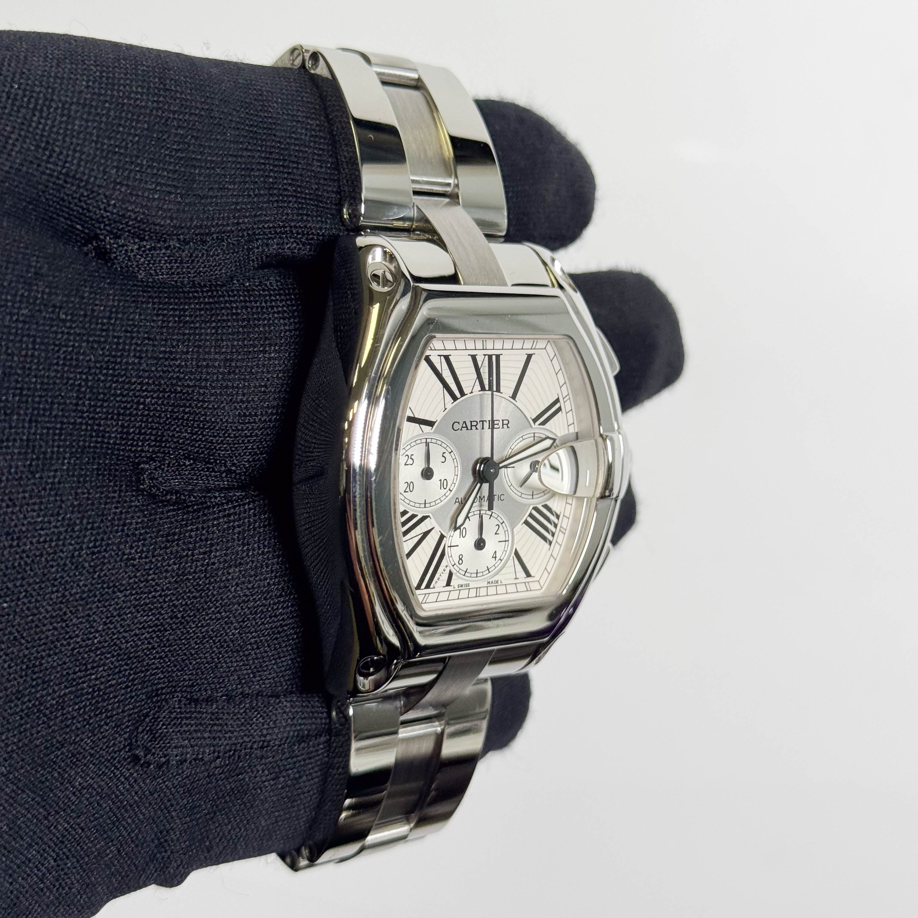 Cartier Roadster 48mm Silver Dial Watch Ref# W62019X6 - Happy Jewelers Fine Jewelry Lifetime Warranty