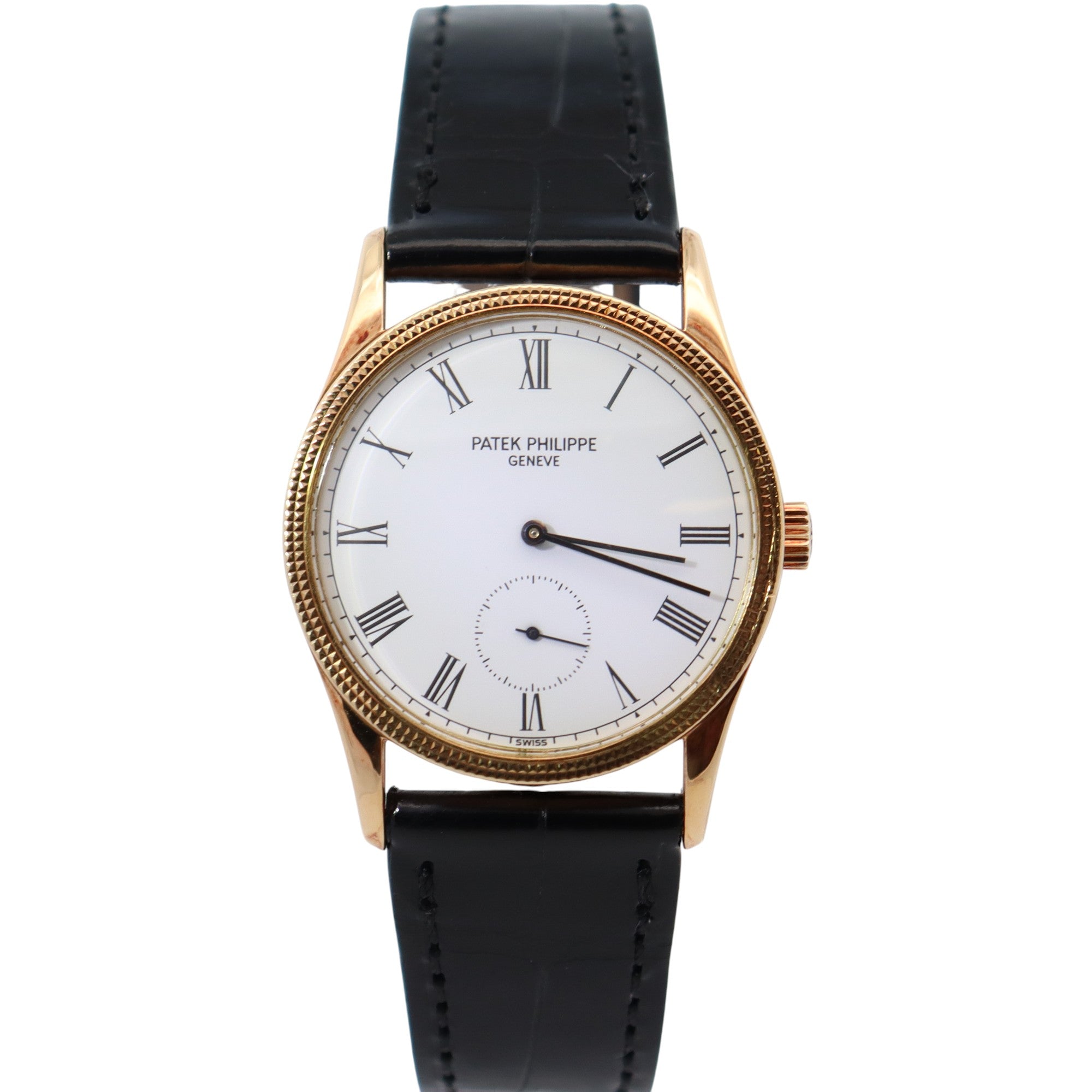 Patek Philippe Calatrava 31mm White Dial Watch Ref# 3796-DJ-001 - Happy Jewelers Fine Jewelry Lifetime Warranty