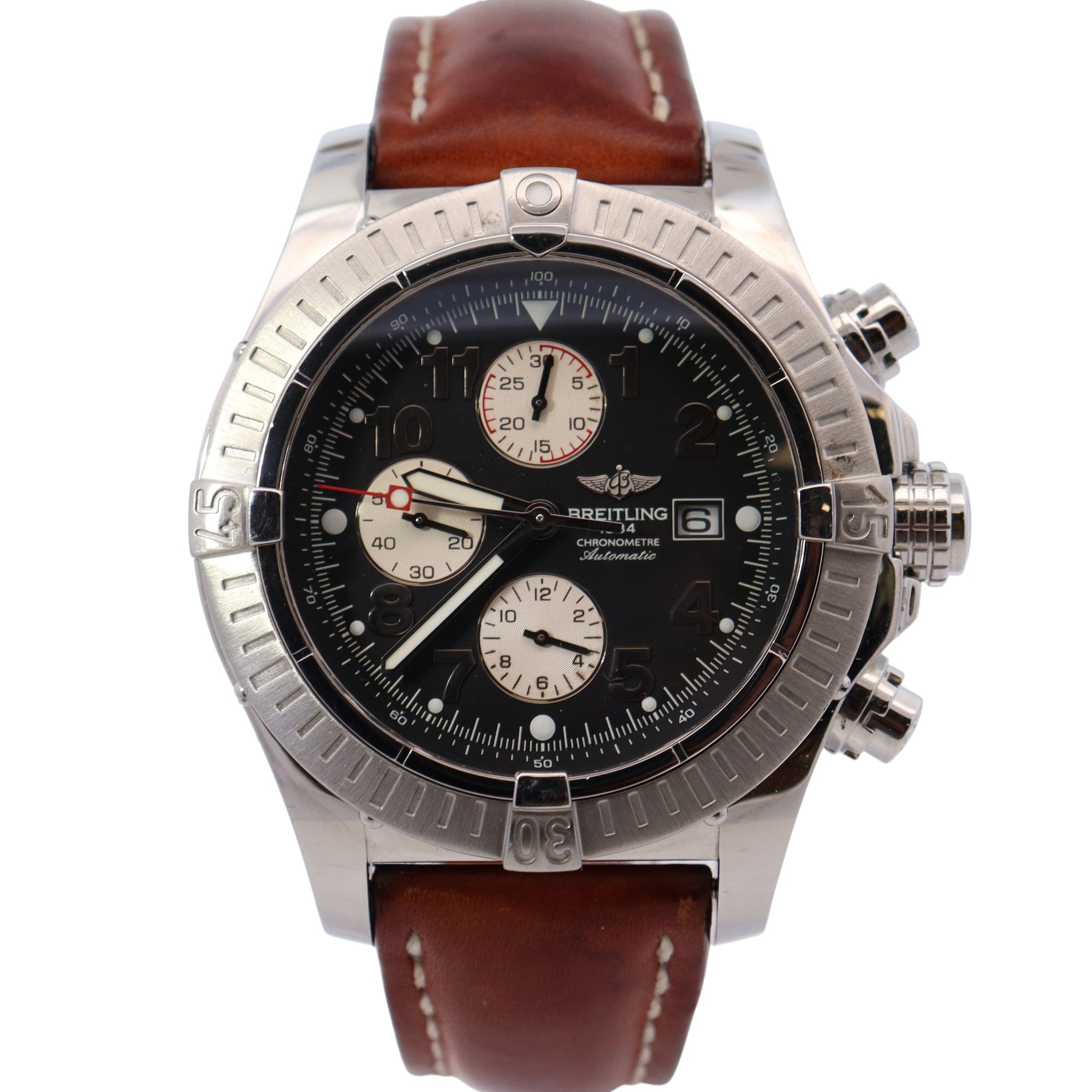 Breitling Super Avenger 48mm Black Dial Watch Ref# A13370 - Happy Jewelers Fine Jewelry Lifetime Warranty