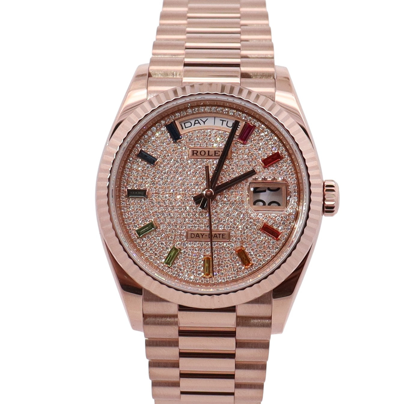 Rolex Day-Date 36mm Pave Dial Watch Ref# 128235 - Happy Jewelers Fine Jewelry Lifetime Warranty