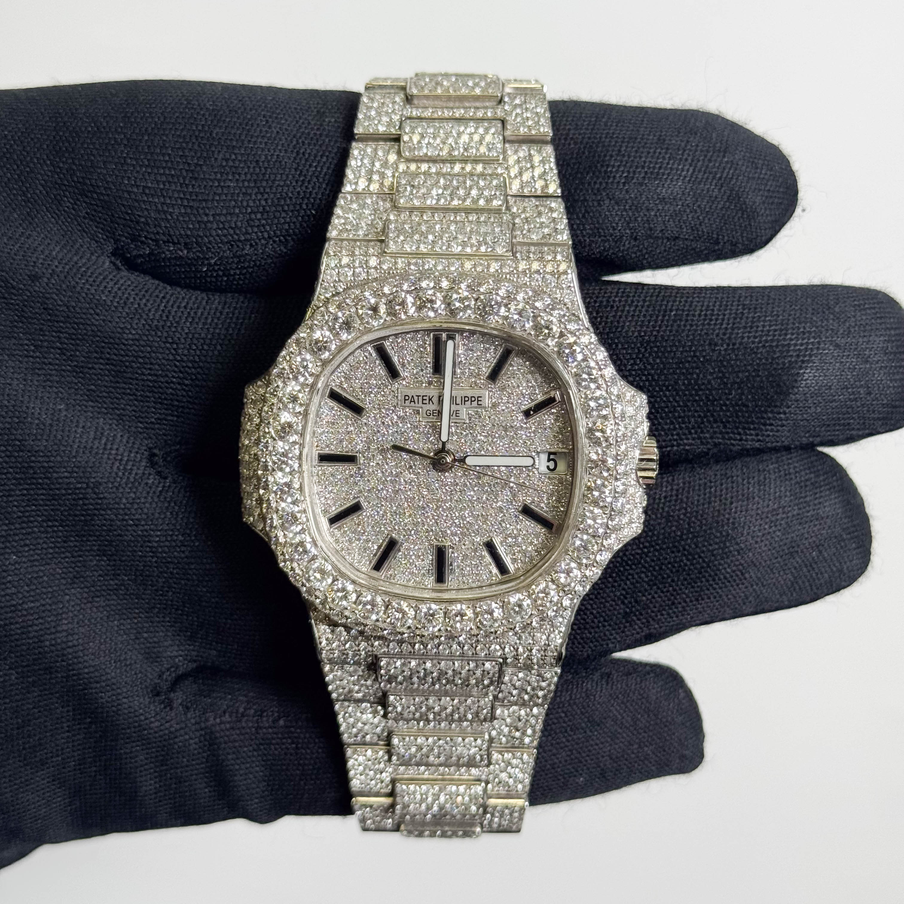 Patek Philippe Nautilus 40mm Pave Dial Watch Ref# 5711 - Happy Jewelers Fine Jewelry Lifetime Warranty