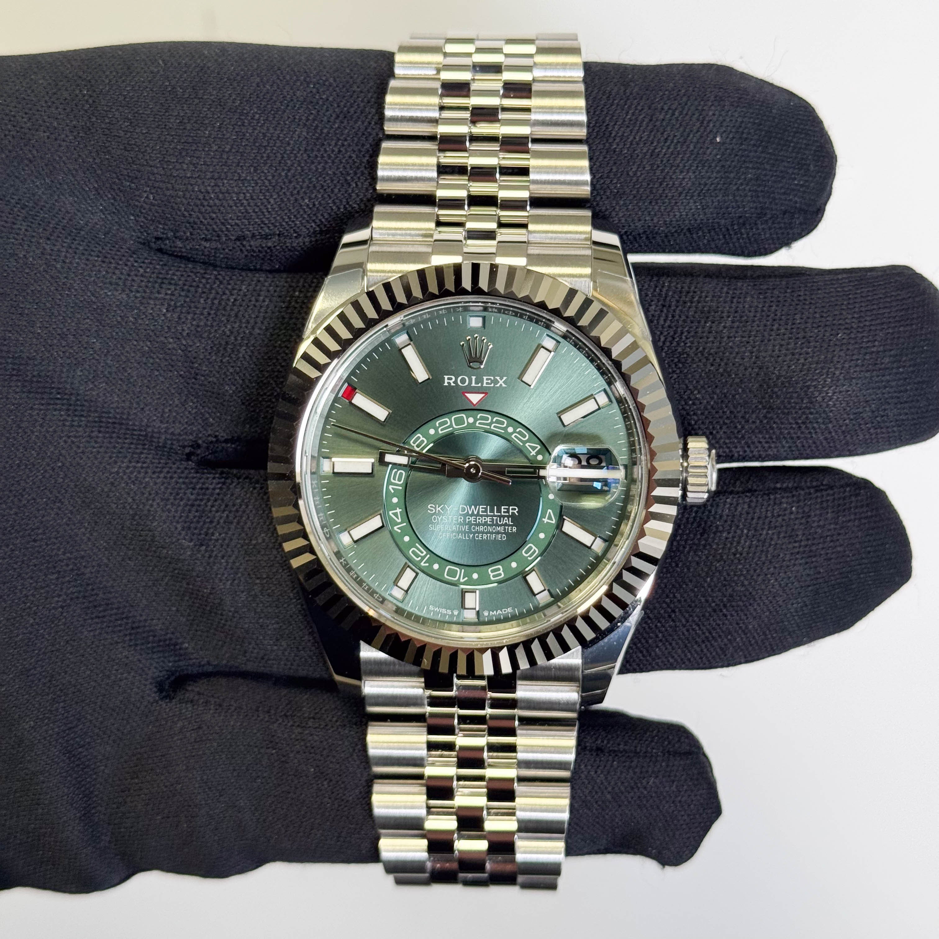 Rolex Sky-Dweller 42mm Green Dial Watch Ref# 336934 - Happy Jewelers Fine Jewelry Lifetime Warranty
