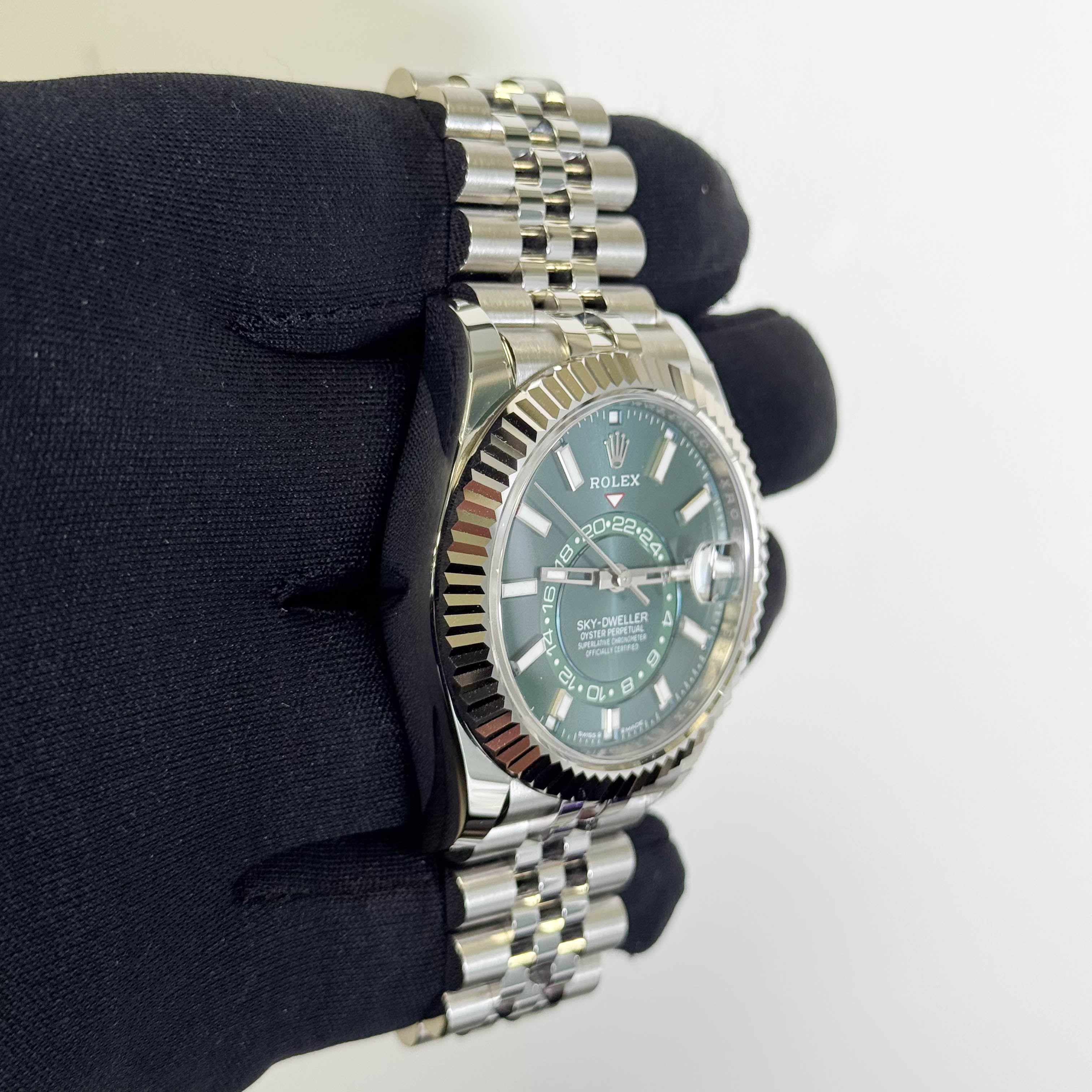 Rolex Sky-Dweller 42mm Green Dial Watch Ref# 336934 - Happy Jewelers Fine Jewelry Lifetime Warranty