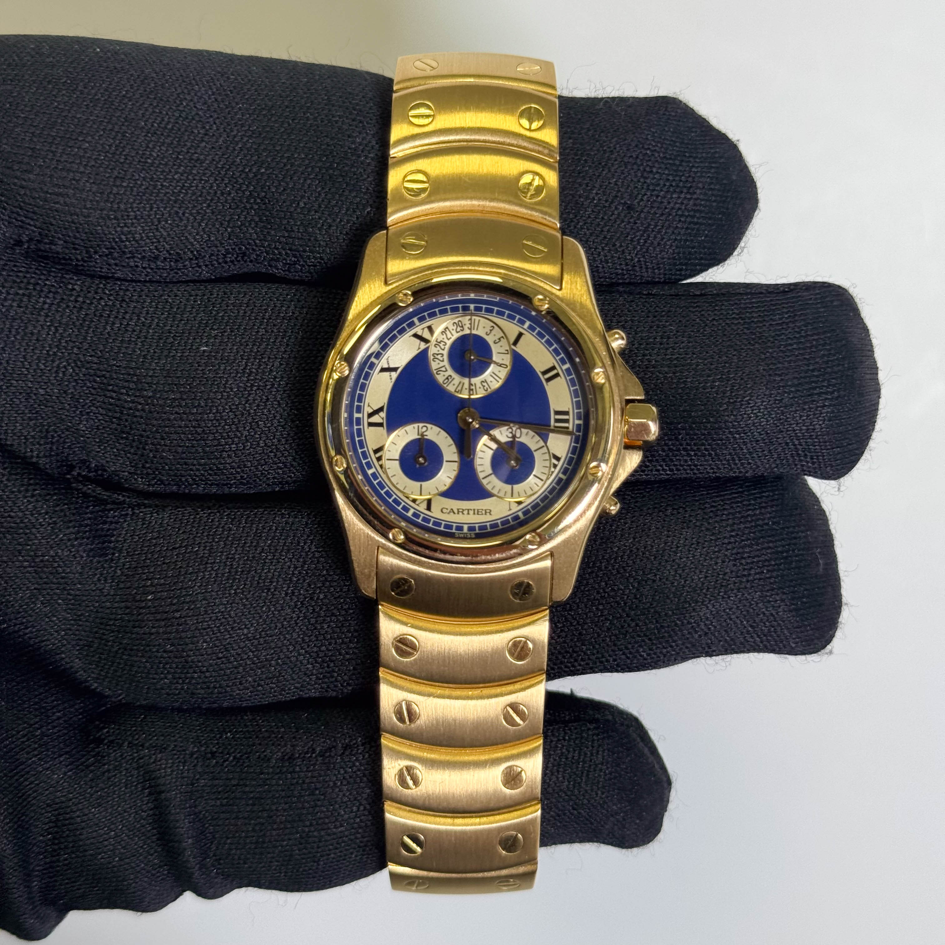 Cartier Ronde 28mm Blue Dial Watch Ref# W15078G1