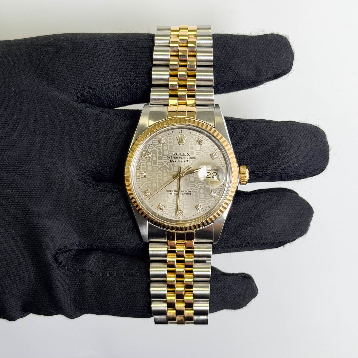 Rolex Datejust 36mm Silver Jubilee Diamond Dial Watch Ref# 16233