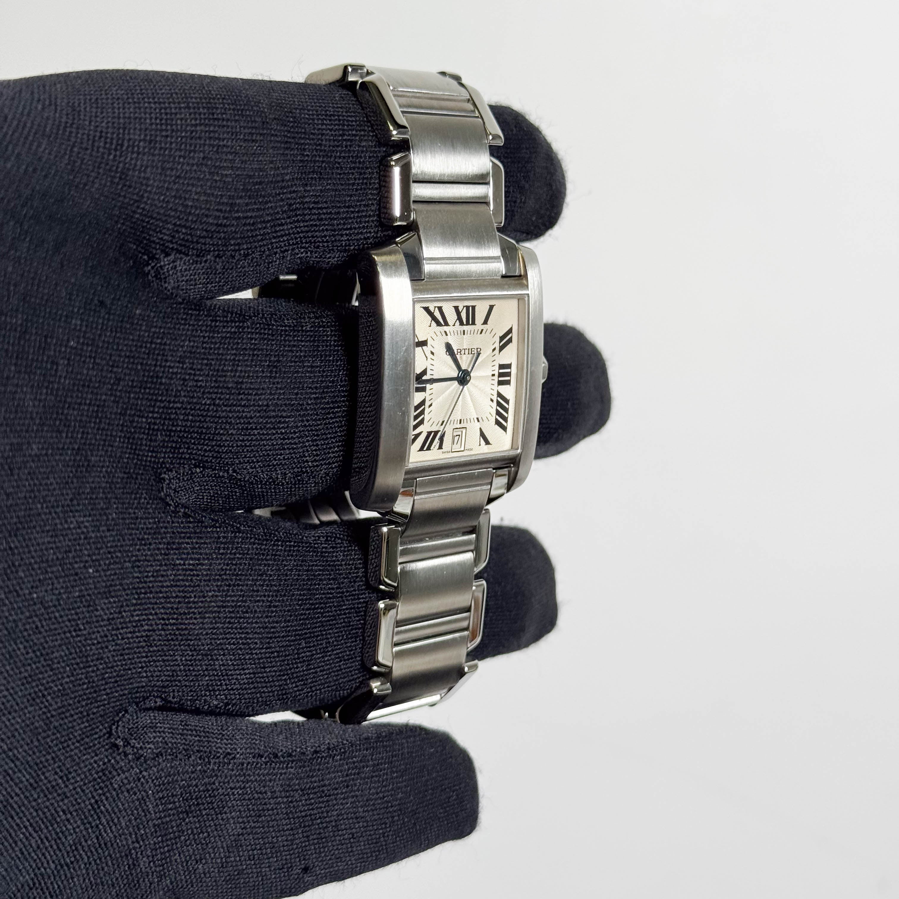 Cartier Tank Stainless Steel 25mm White/Ivory Dial Watch Ref# W51011Q3 - Happy Jewelers Fine Jewelry Lifetime Warranty