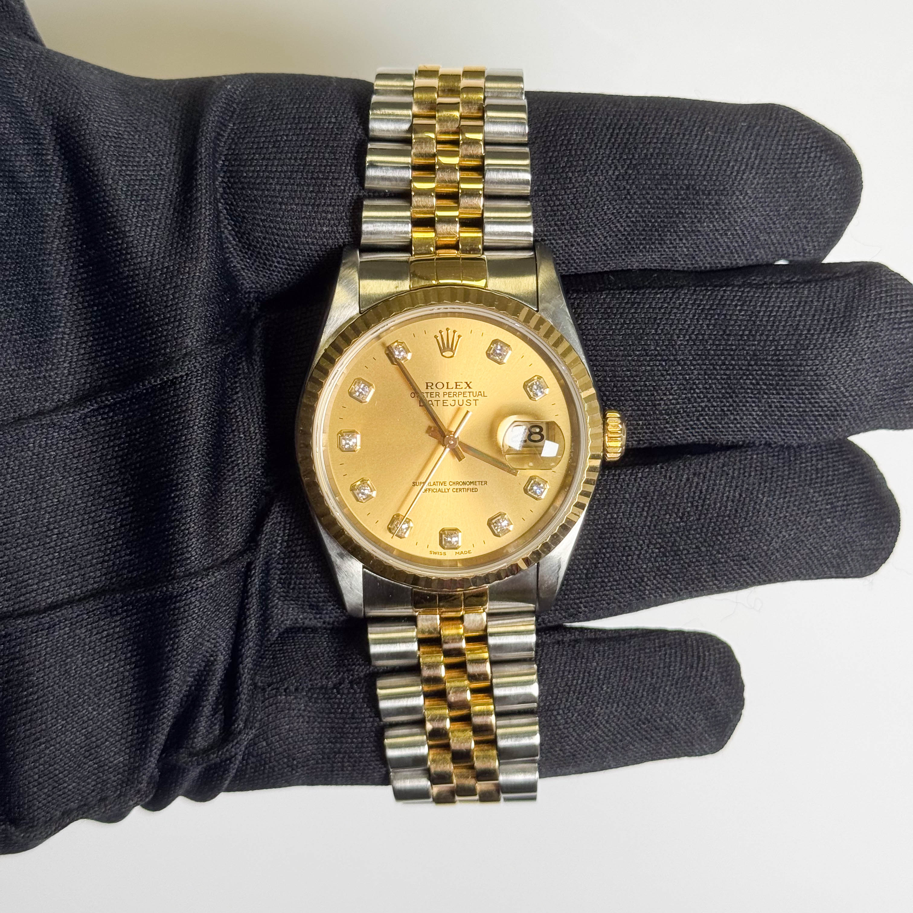 Rolex Datejust 36mm Champagne Dial Watch Ref# 16233 - Happy Jewelers Fine Jewelry Lifetime Warranty