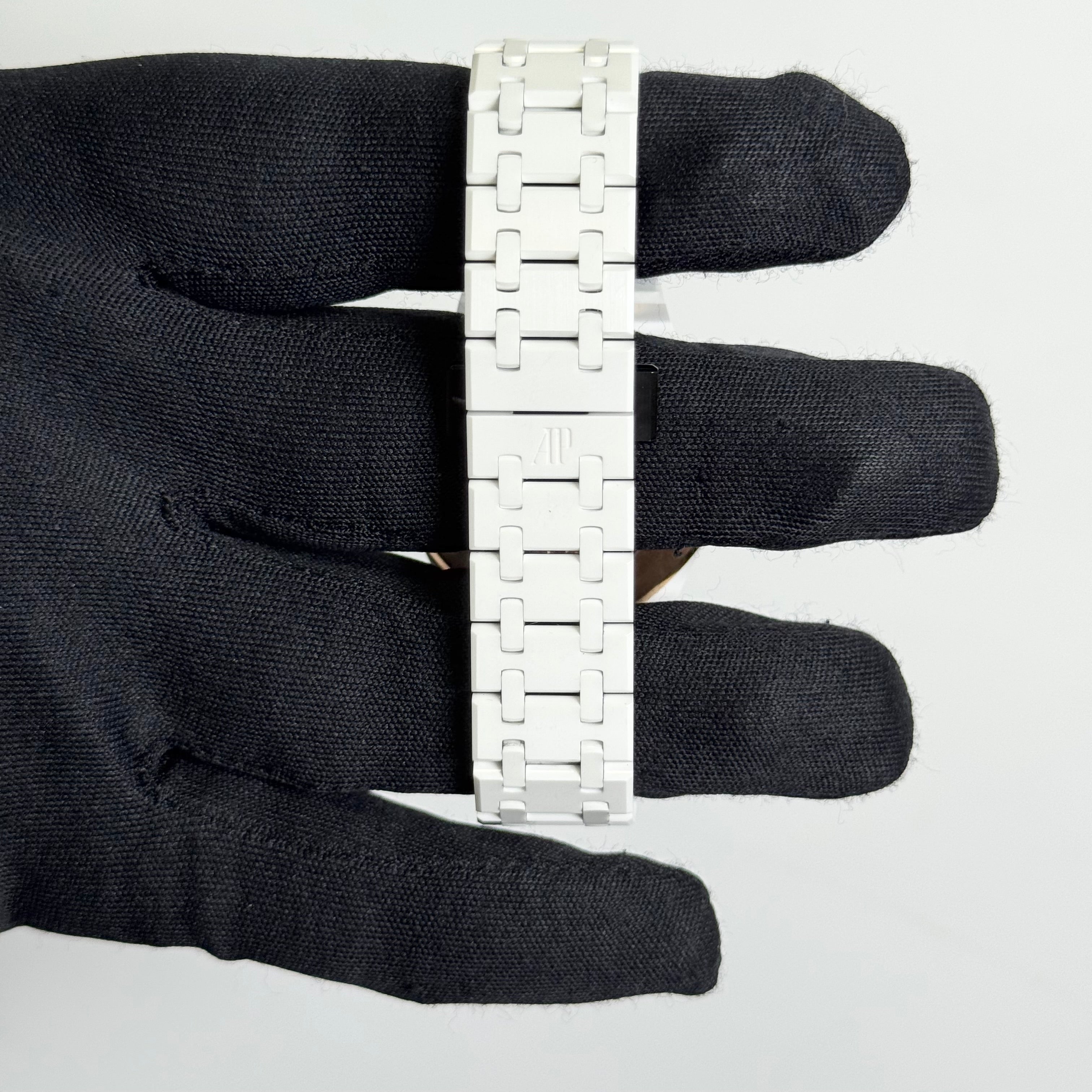 Audemars Piguet Royal Oak 34mm White Dial Watch Ref# 77350CB.OO.1266CB.01 - Happy Jewelers Fine Jewelry Lifetime Warranty