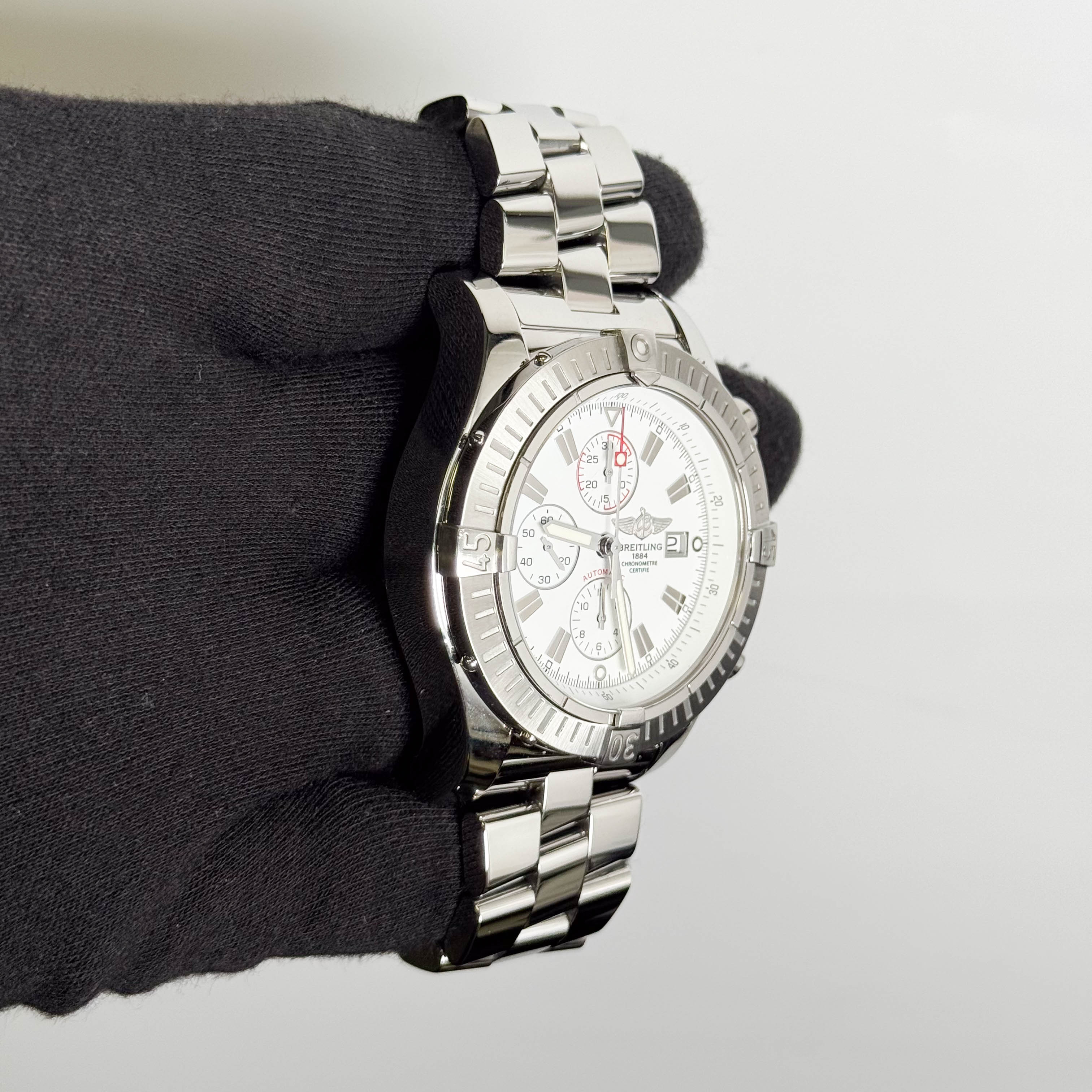 Breitling Super Avenger 48mm White Dial Watch Ref# A13370
