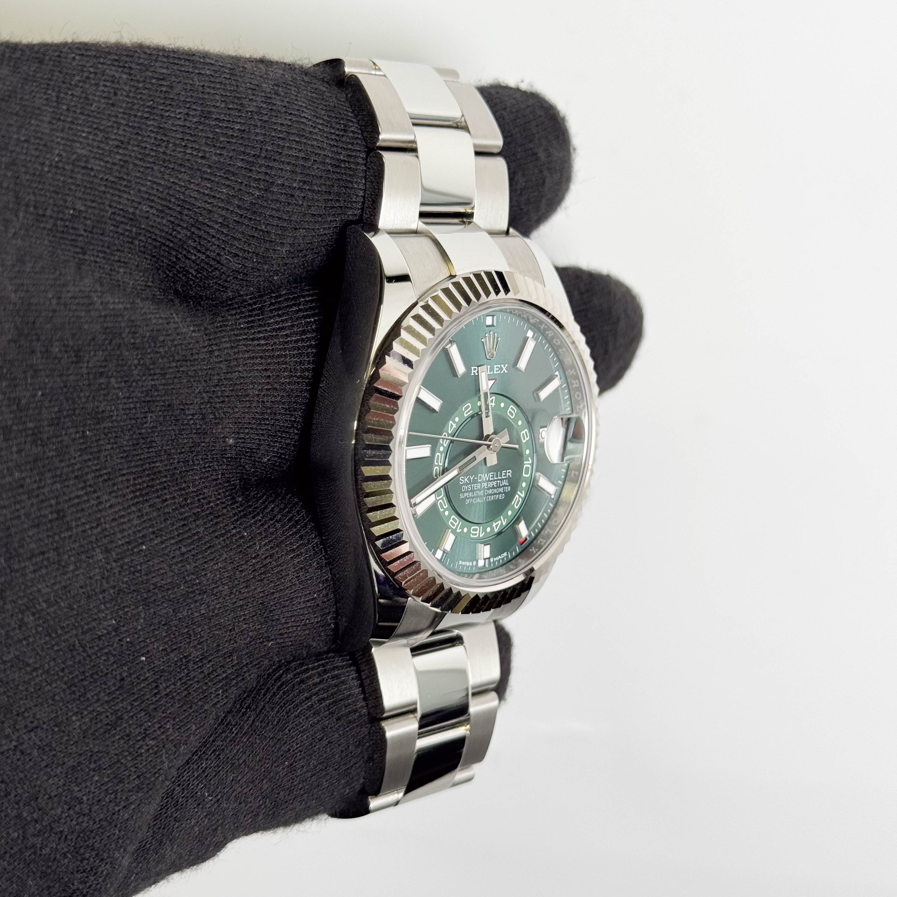 Rolex Sky-Dweller 42mm Green Dial Watch Ref# 336934