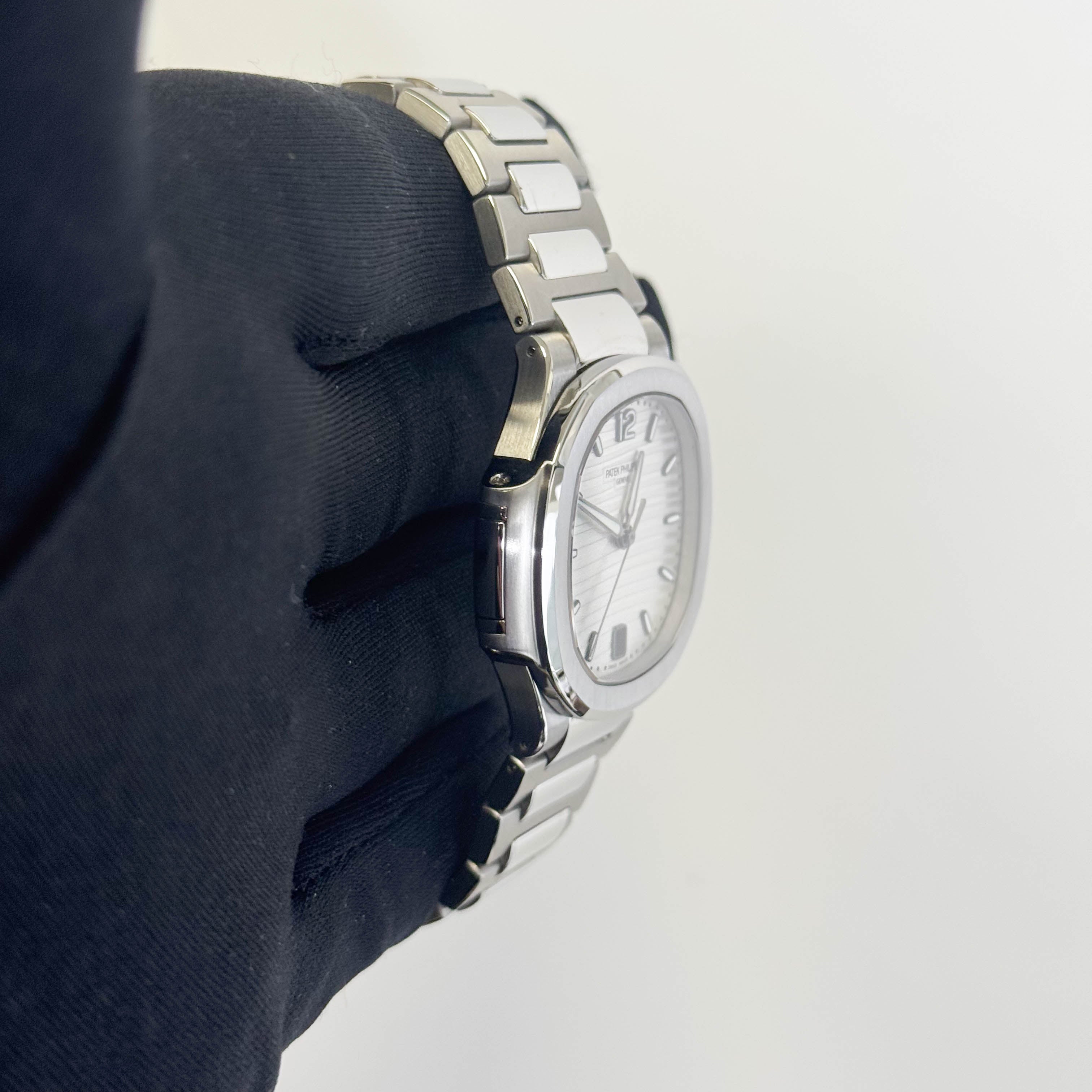 Patek Philippe Nautilus 35.2mm Silver Opaline Dial Watch Ref# 7118/1A-010