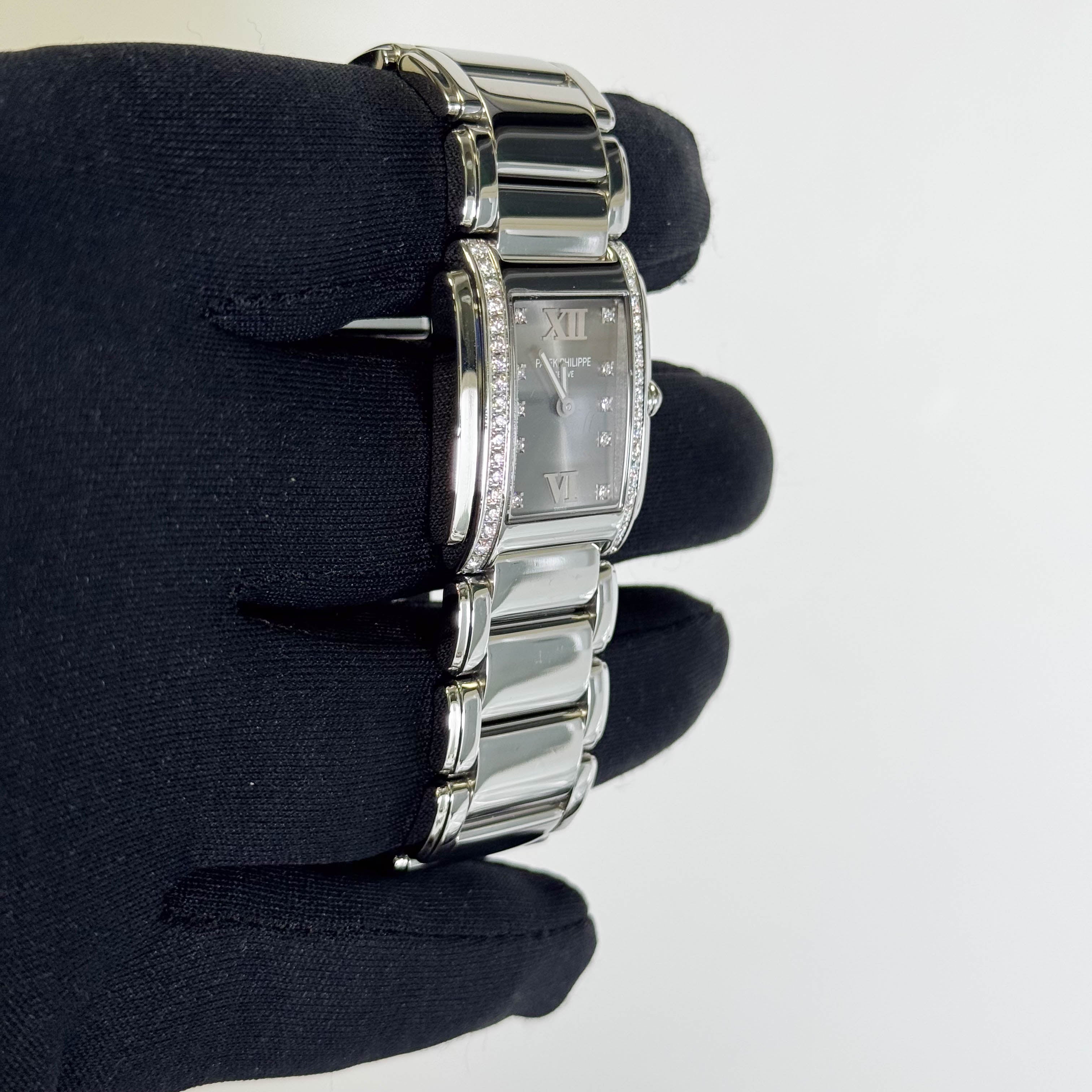 Patek Philippe Twenty 4 25mm x 30mm Grey Dial Watch Ref# 4910/10A-010 - Happy Jewelers Fine Jewelry Lifetime Warranty