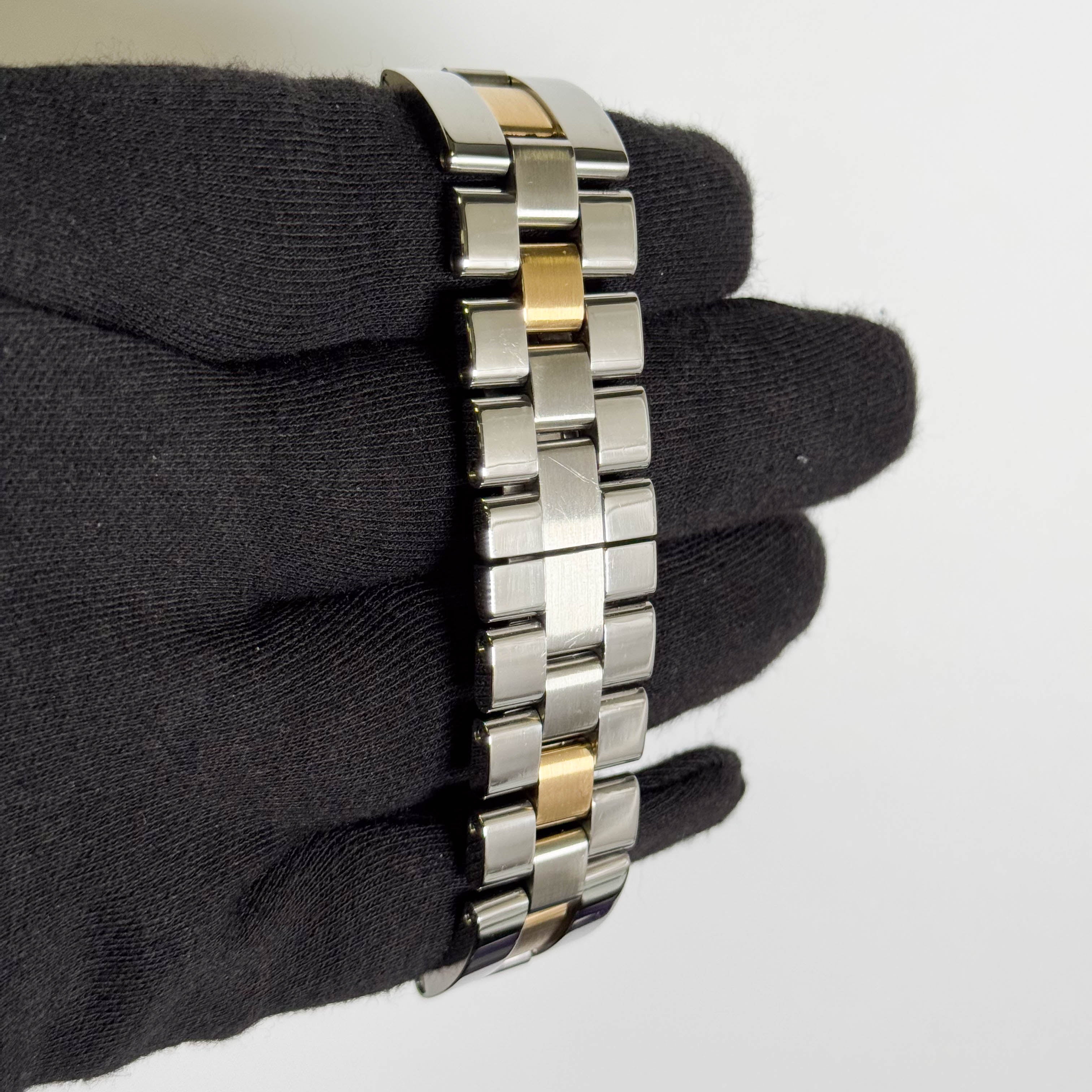 Cartier Roadster Two Tone Yellow Gold & Stainless Steel 31mm Silver Dial Watch Ref# W62026Y4