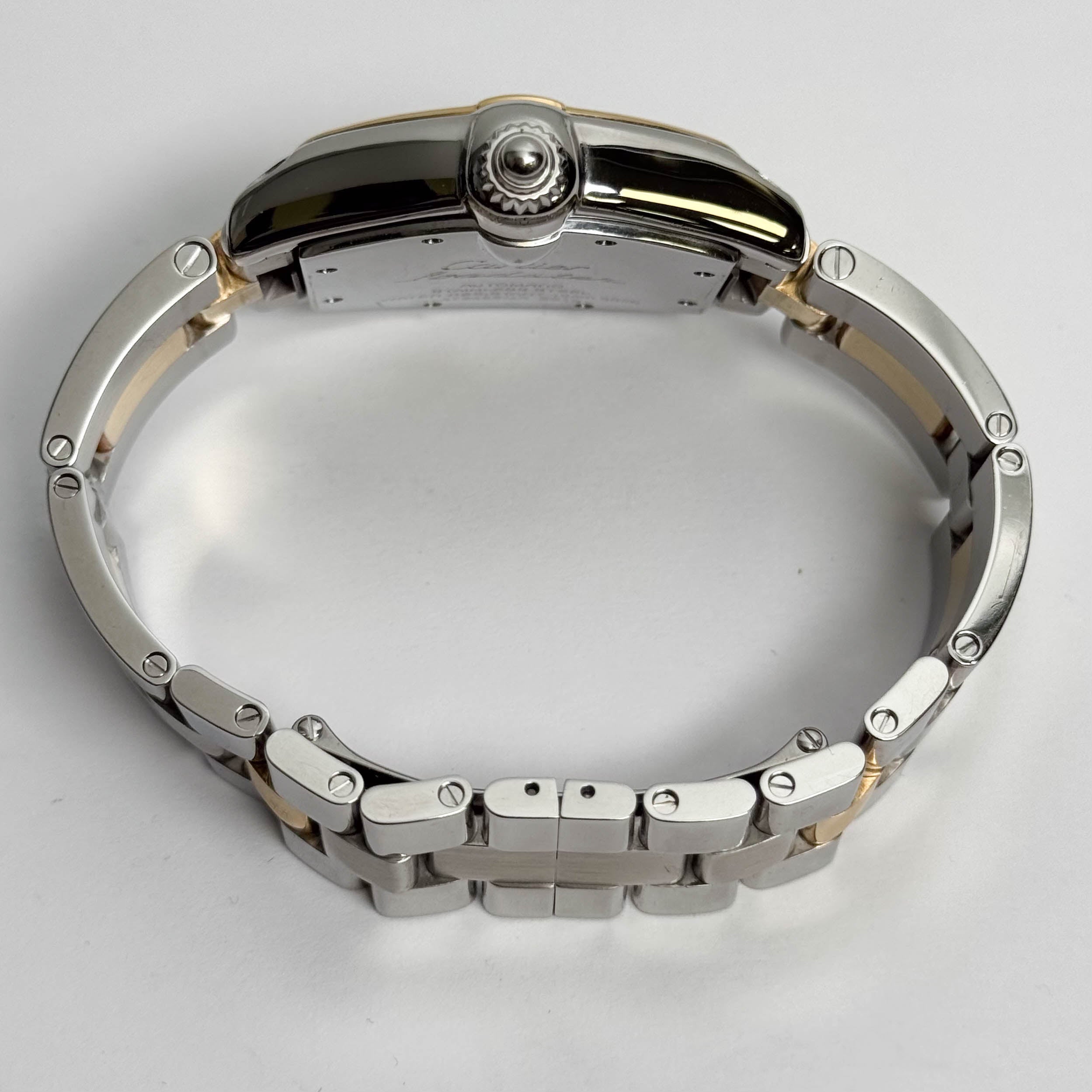 Cartier Roadster Two Tone Yellow Gold & Stainless Steel 31mm Silver Dial Watch Ref# W62026Y4