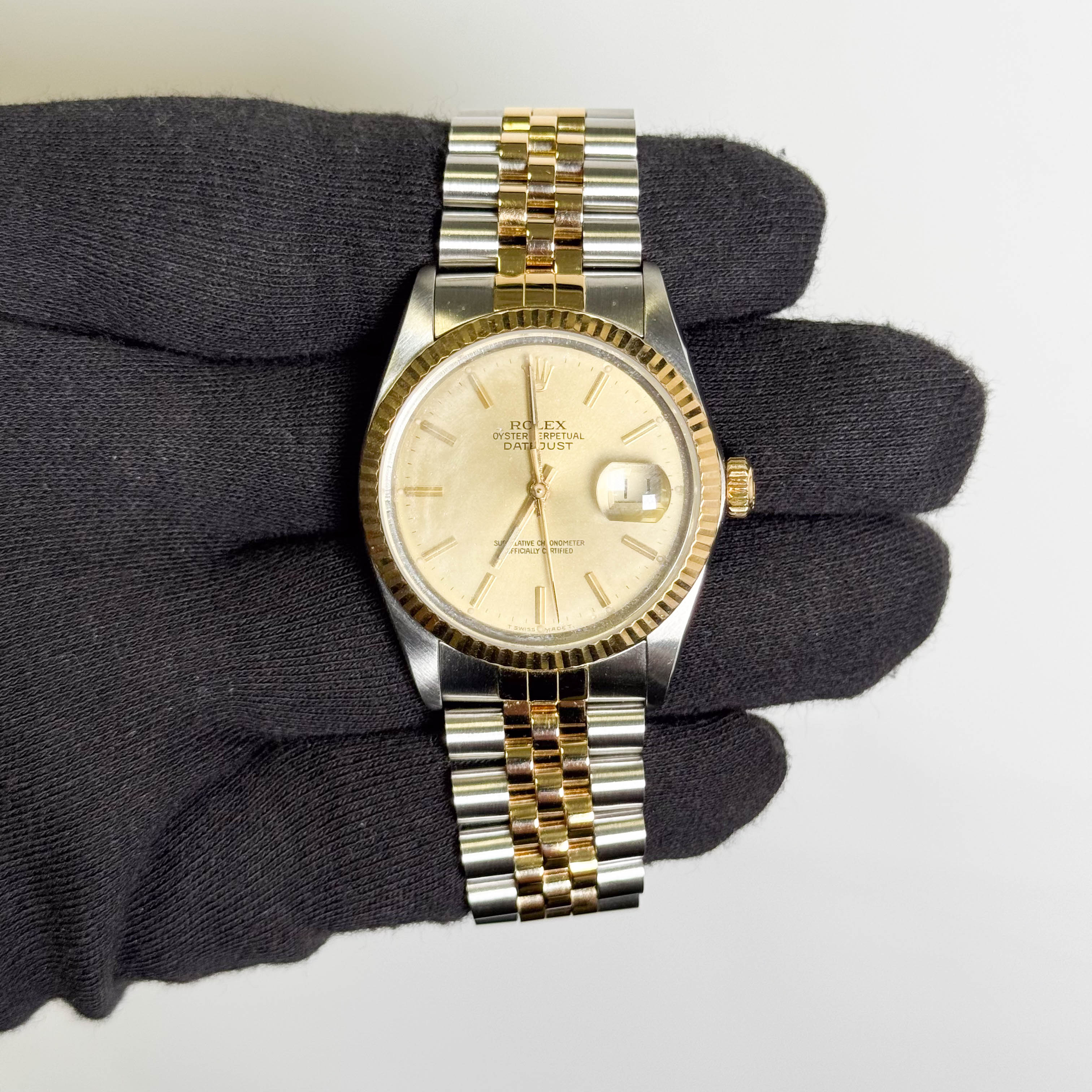 Rolex Datejust 36mm Champagne Dial Watch Ref# 16013