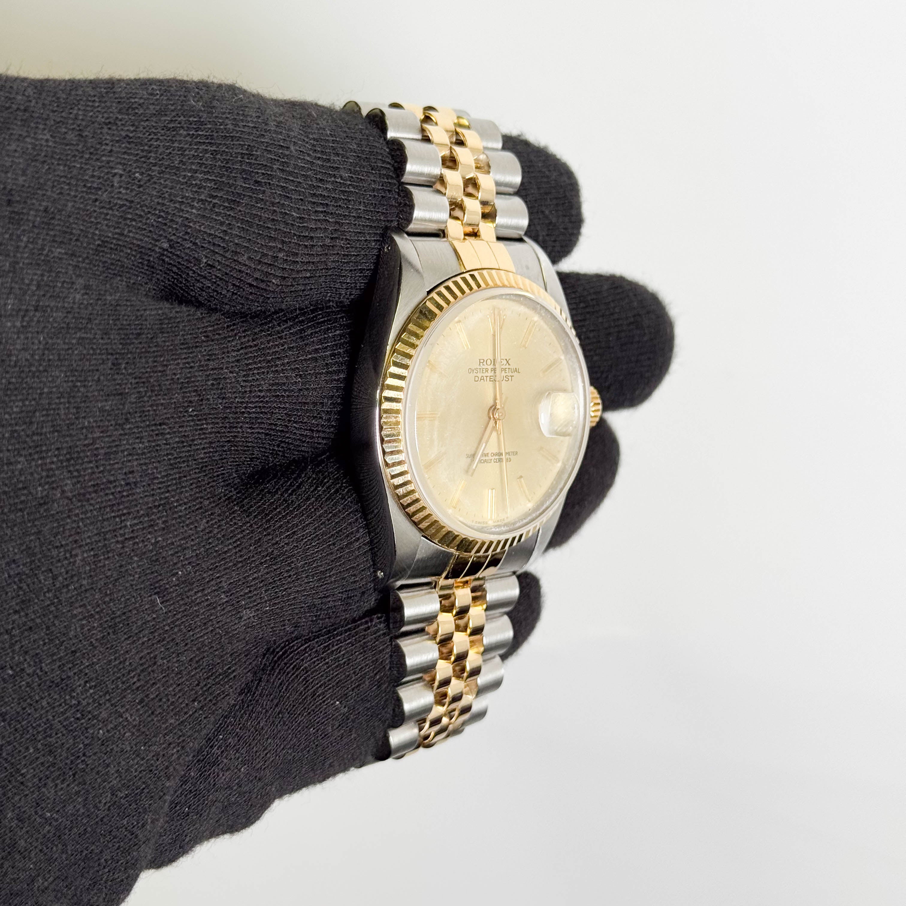 Rolex Datejust 36mm Champagne Dial Watch Ref# 16013