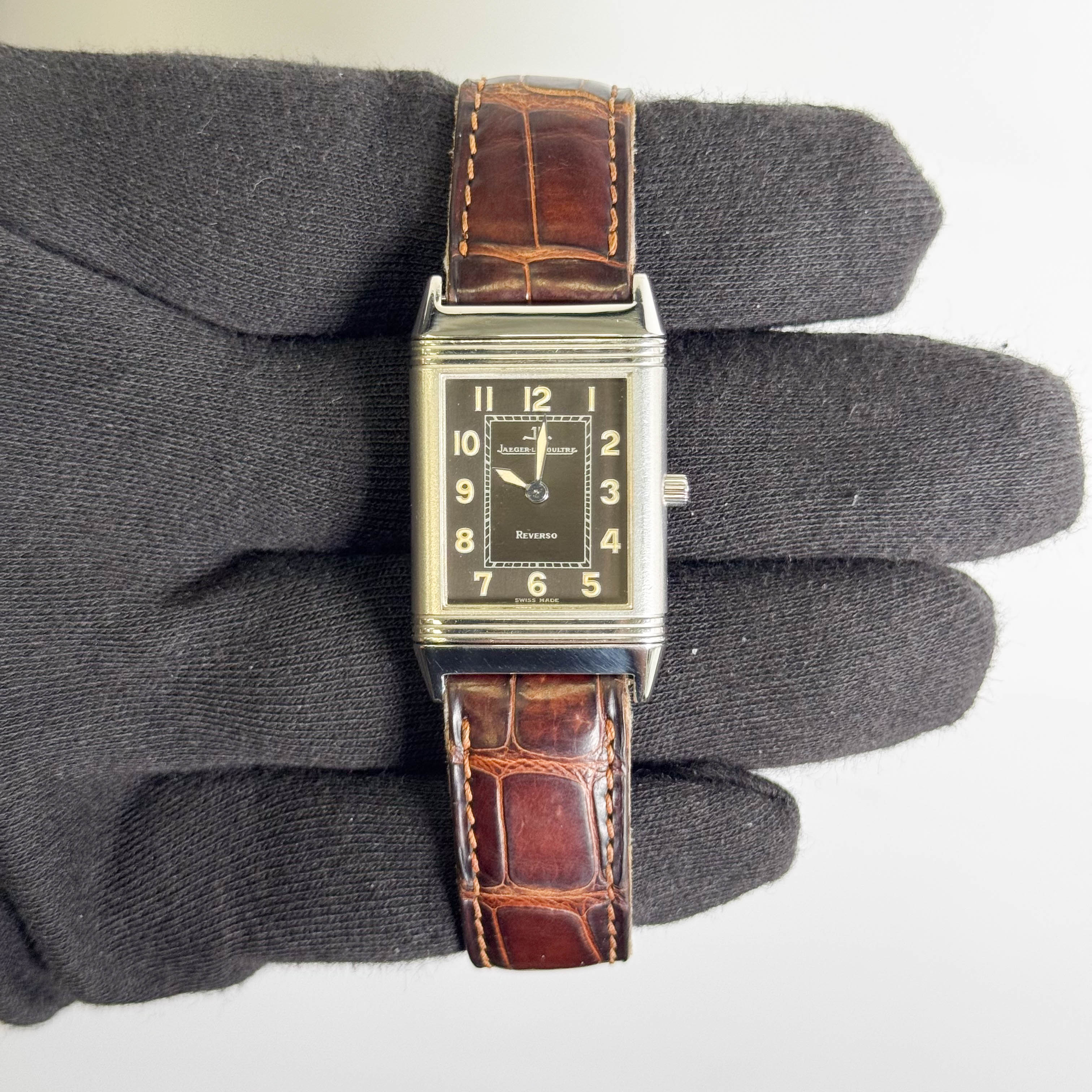 Jaeger Le Coultre Reverso Shadow 23mm Black Dial Watch Ref# 251.8.86