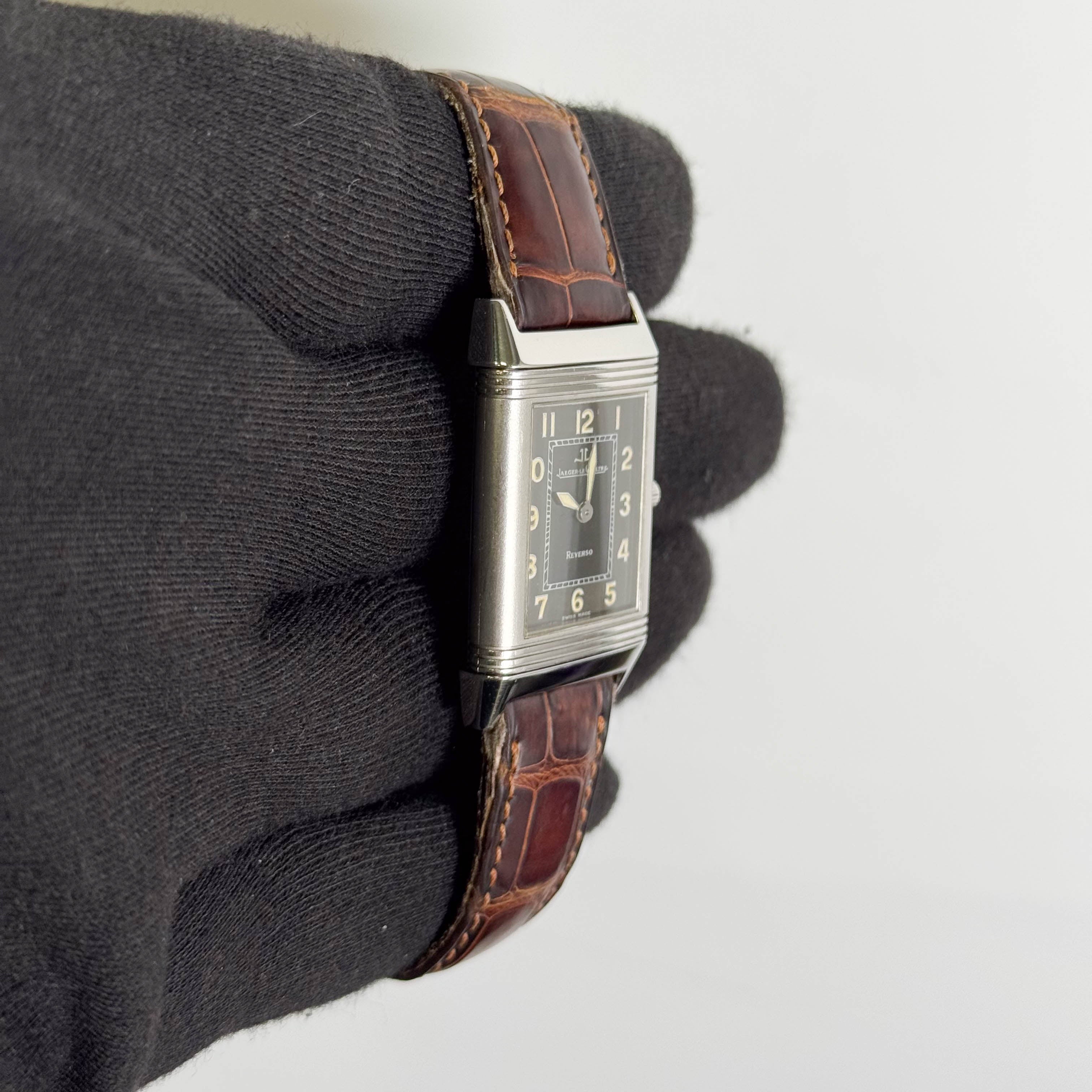 Jaeger Le Coultre Reverso Shadow 23mm Black Dial Watch Ref# 251.8.86