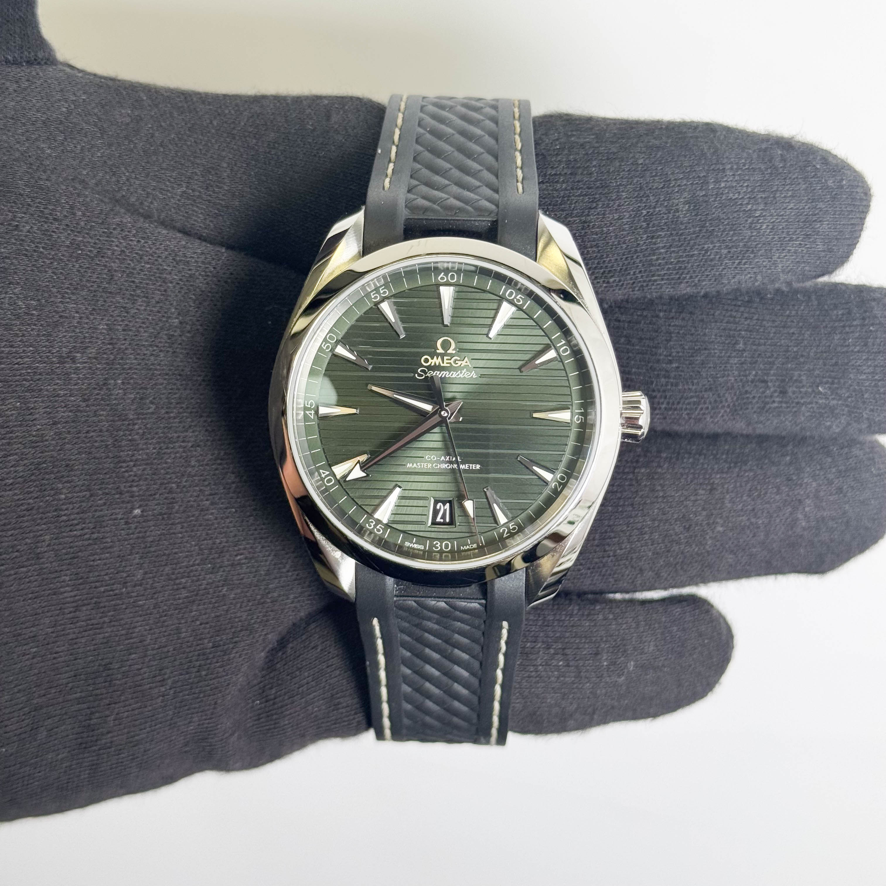 Omega Seamaster 41mm Green Dial Watch Ref# 220.10.41.21.10.001