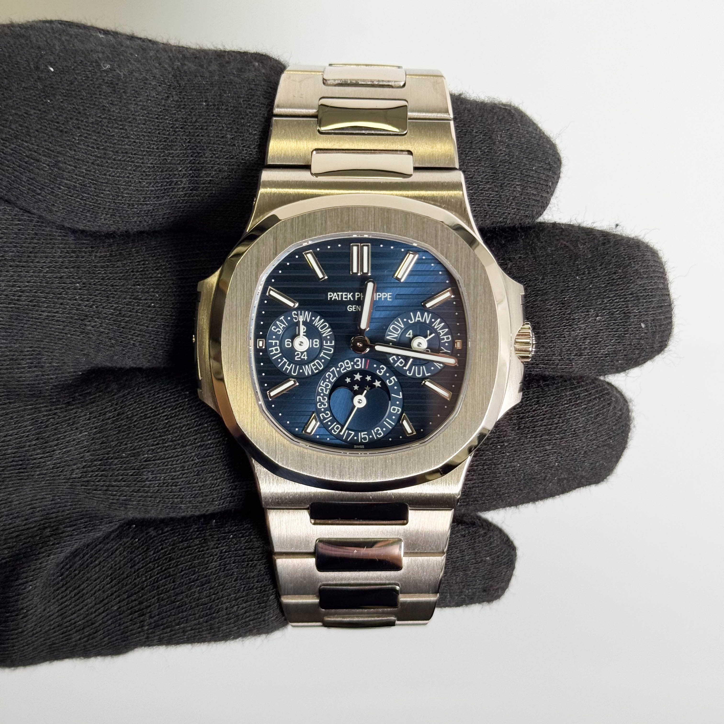 Patek Philippe Nautilus Perpetual Calendar 40mm Blue Dial Watch Ref# 5740-1G-001