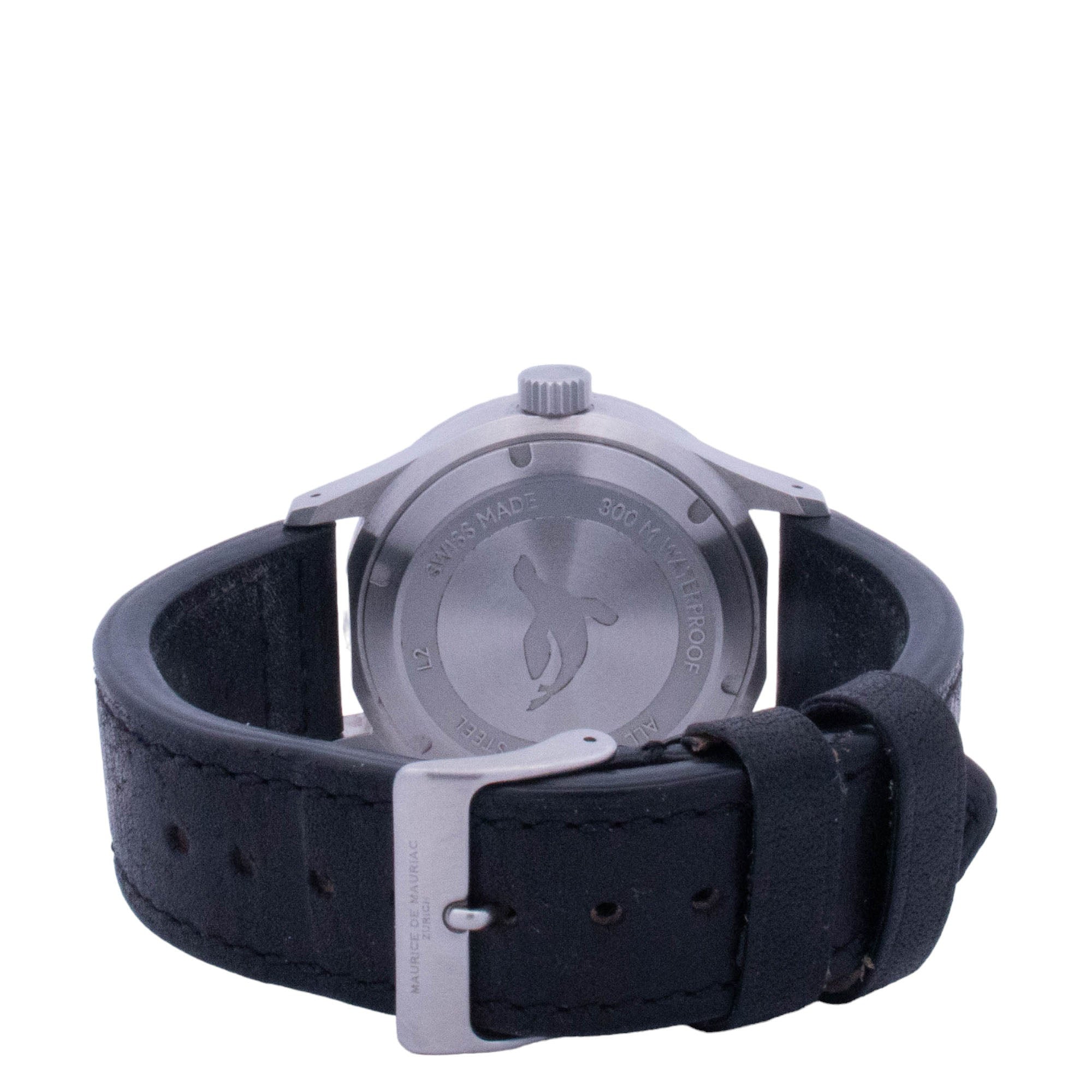 Maurice De Mauriac Deep Blue L2 42mm Stainless Steel Blue Stick Dial Watch Reference# L2 - Happy Jewelers Fine Jewelry Lifetime Warranty