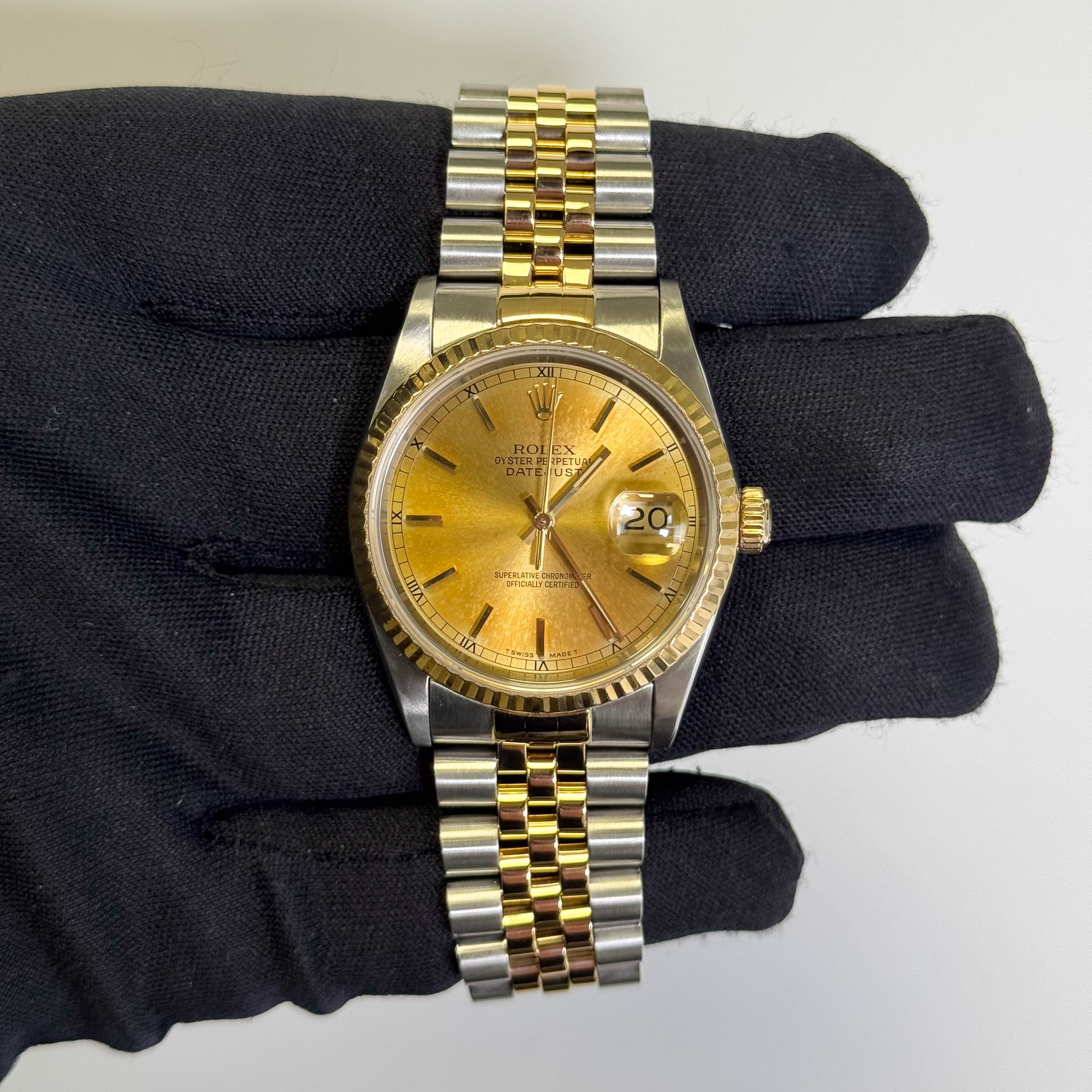 Rolex Datejust 36mm Champagne Dial Watch Ref# 16233