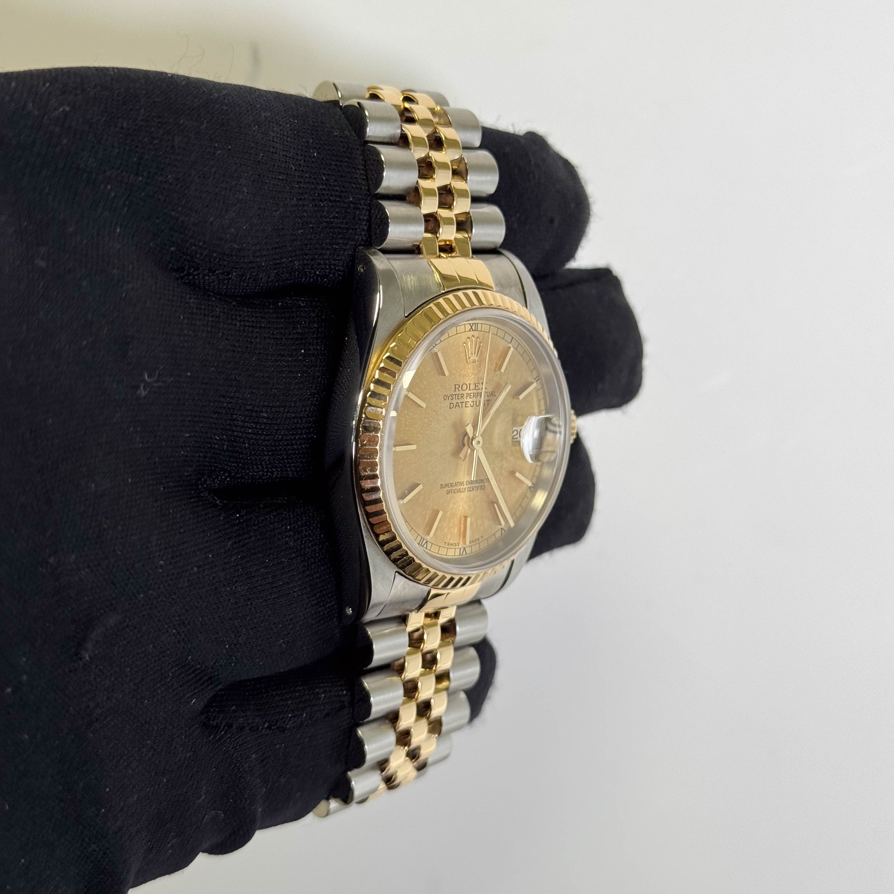 Rolex Datejust 36mm Champagne Dial Watch Ref# 16233