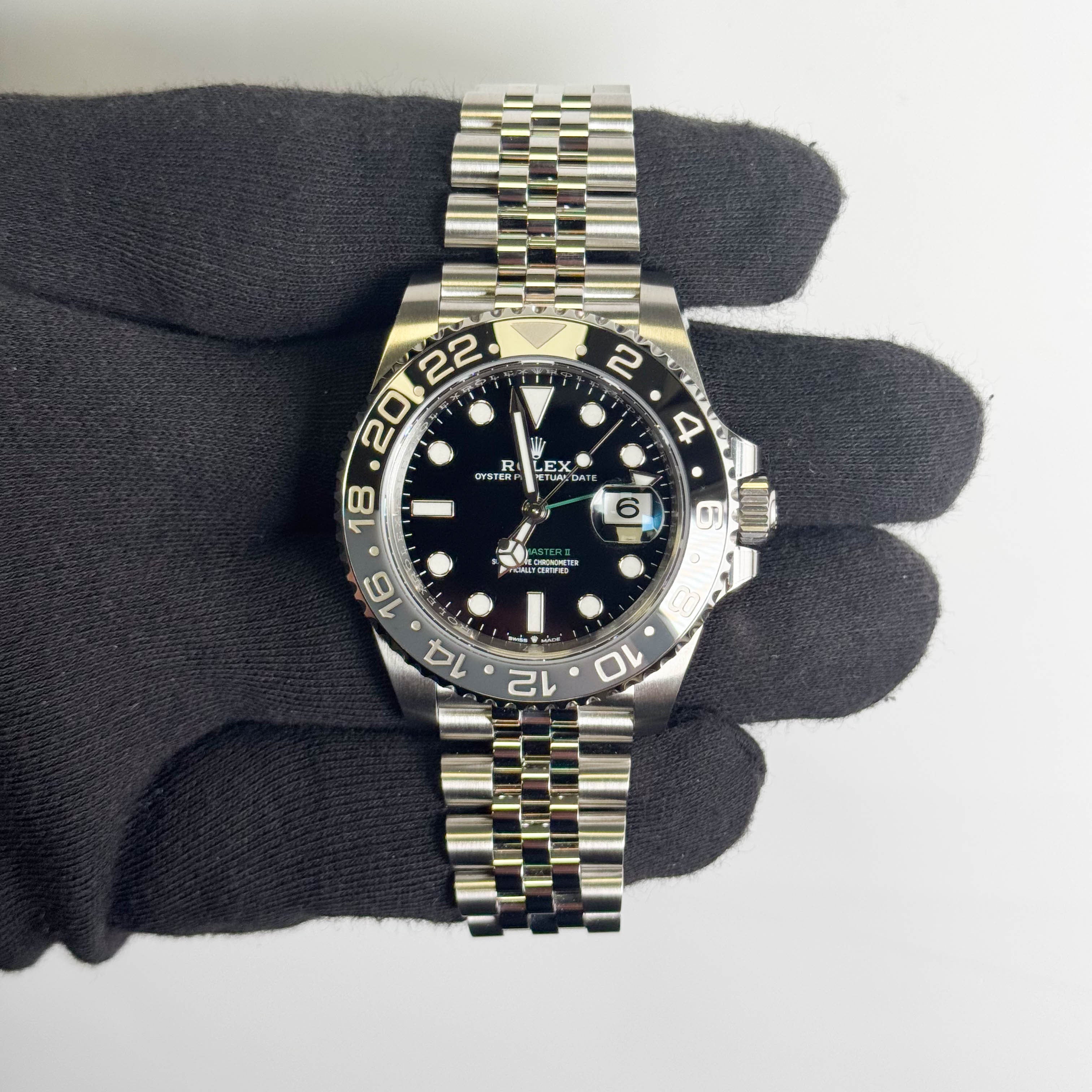 Rolex GMT-Master II 40mm Black Dial Watch Ref# 126710GRNR