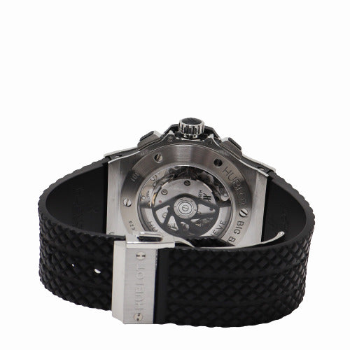 Hublot Mens Big Bang Stainless Steel 41mm Black Carbon Fiber Chronograph Dial Watch Reference# 301.SB.131.RX - Happy Jewelers Fine Jewelry Lifetime Warranty