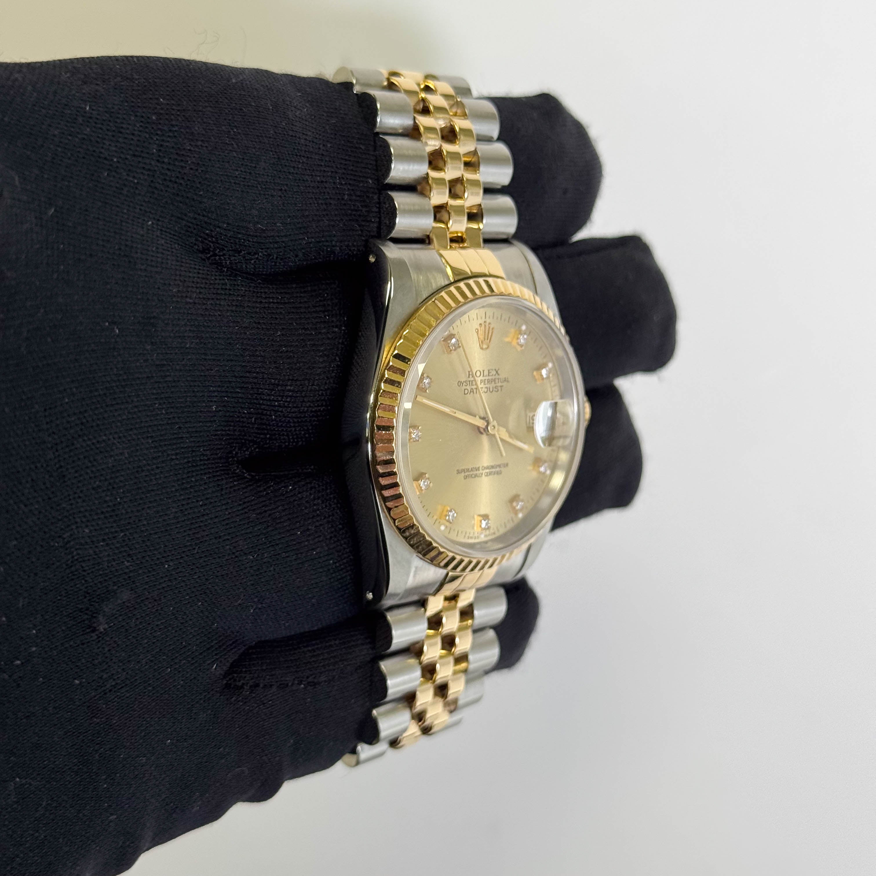 Rolex Datejust 36mm Champagne Dial Watch Ref# 16233 - Happy Jewelers Fine Jewelry Lifetime Warranty
