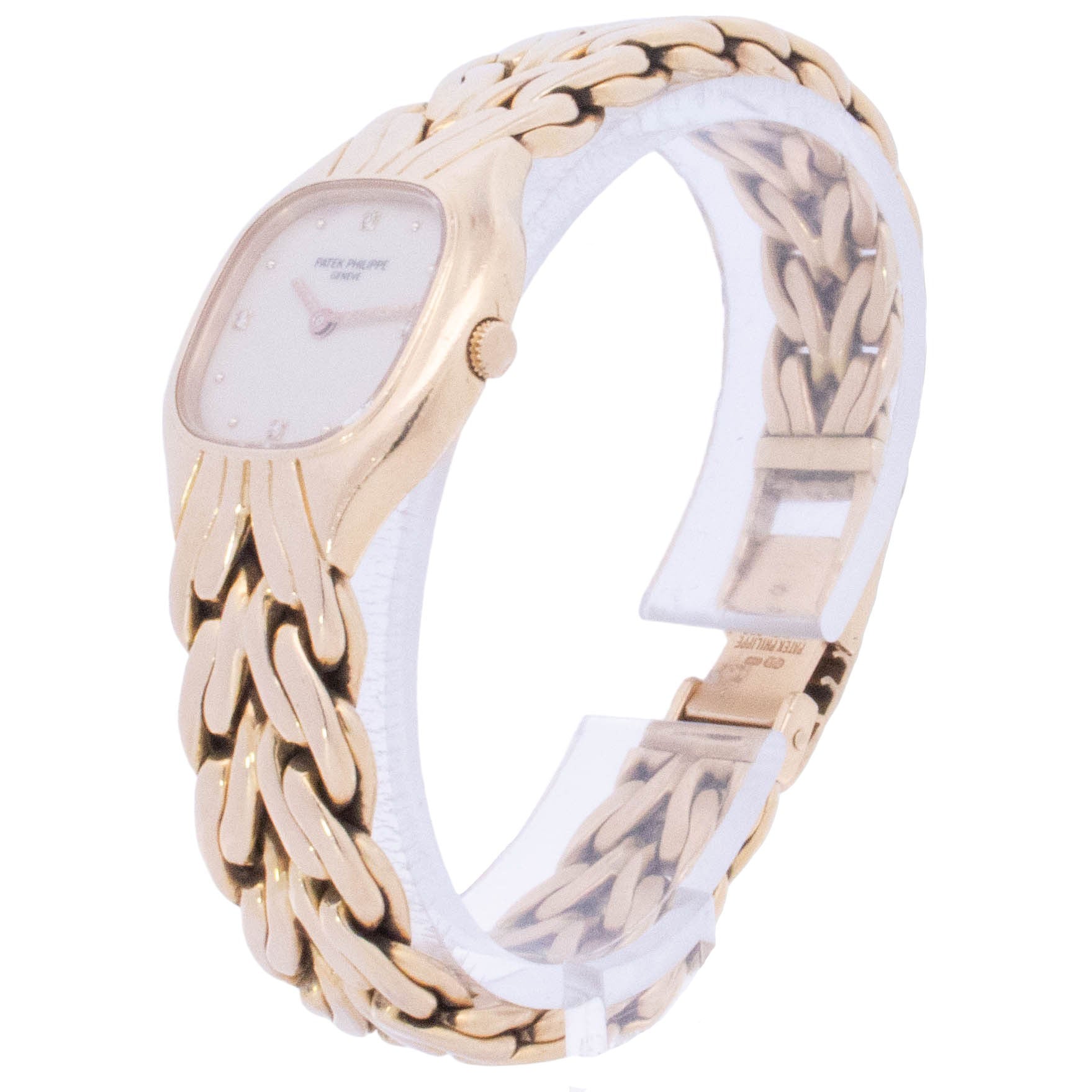 Patek Philippe La Flamme 21mmx23mm Yellow Gold Champagne Diamond Dial Watch Reference# 4815 - Happy Jewelers Fine Jewelry Lifetime Warranty