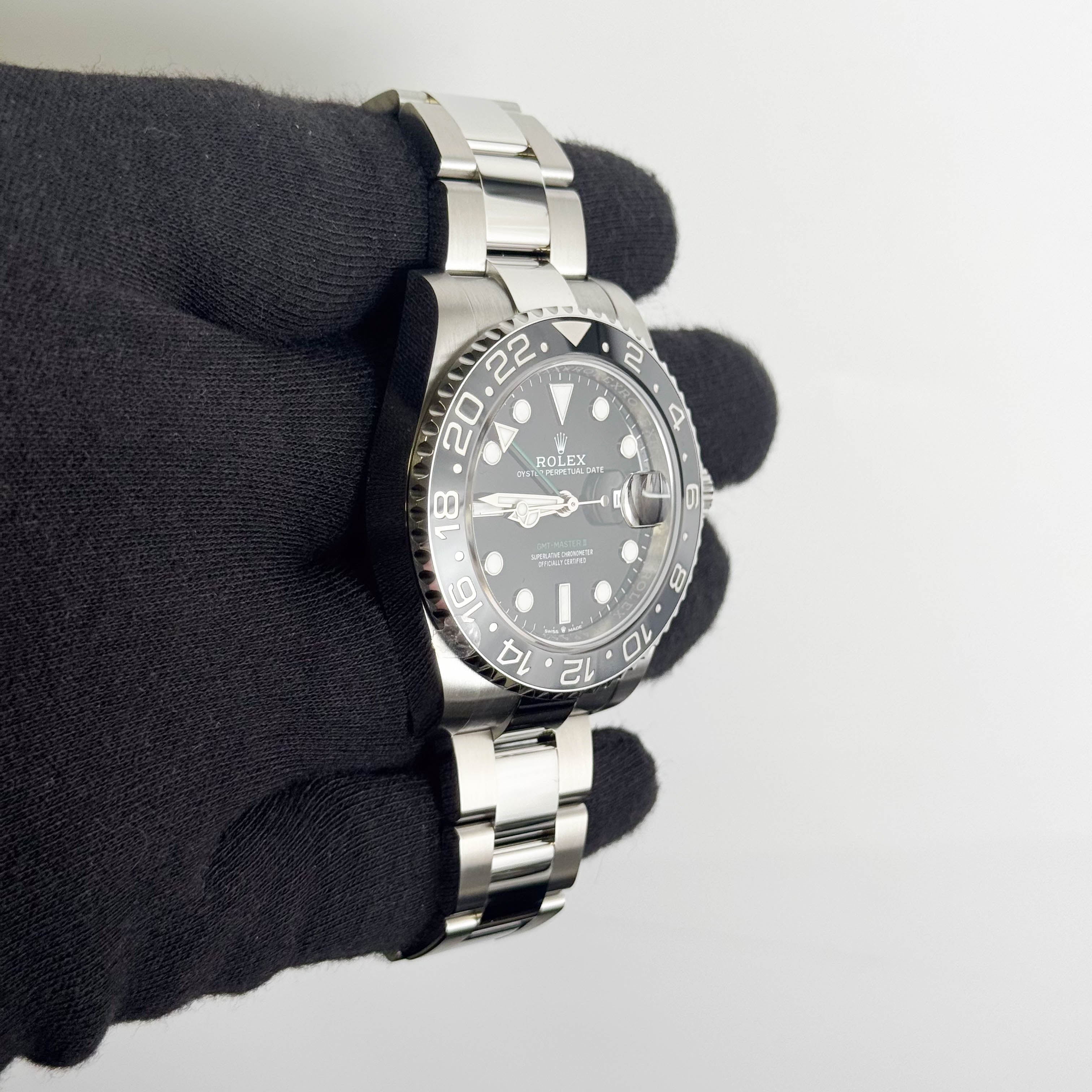 Rolex GMT-Master II 40mm Black Dial Watch Ref# 126710GRNR