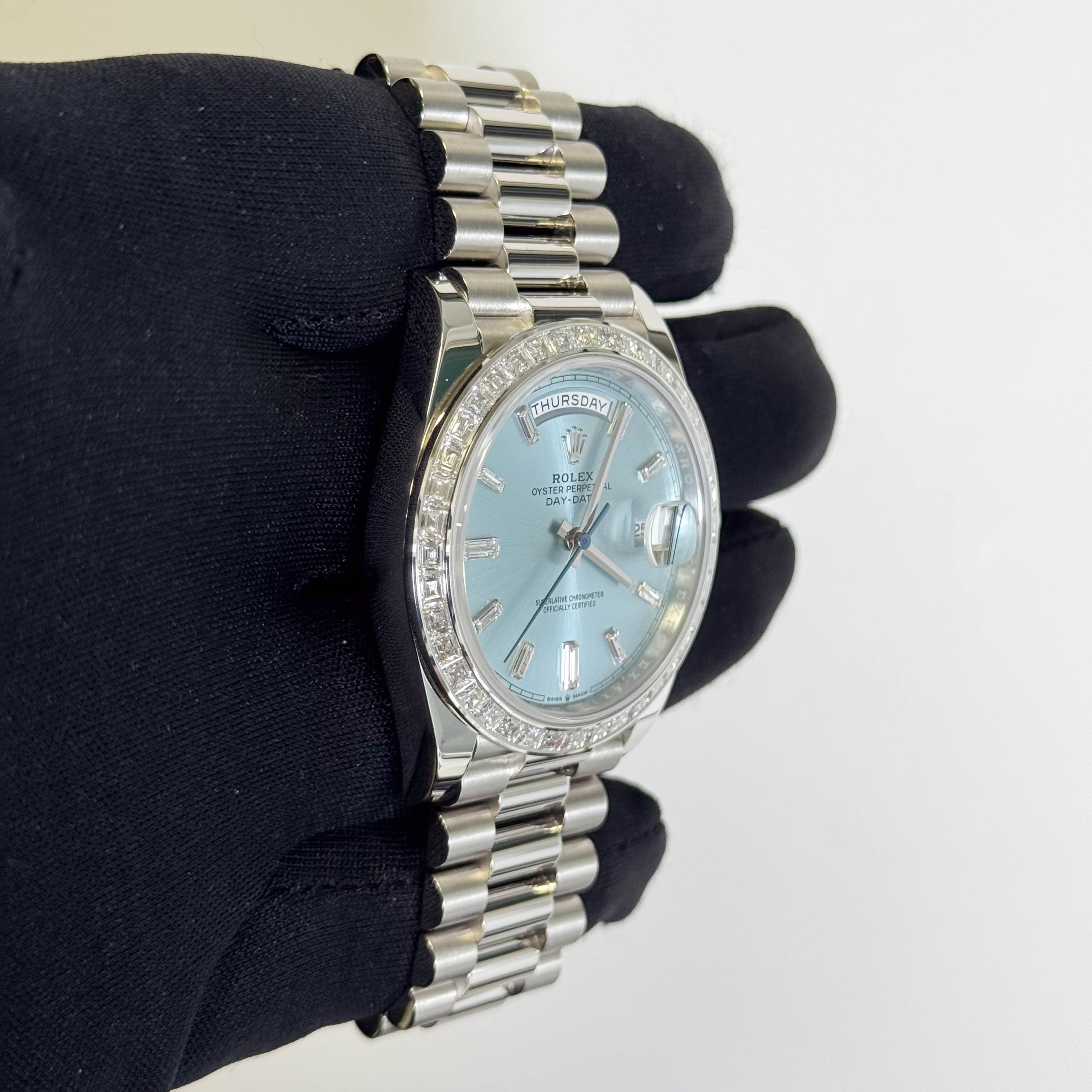 Rolex Day-Date 40mm Ice Blue Dial Watch Ref# 228396TBR