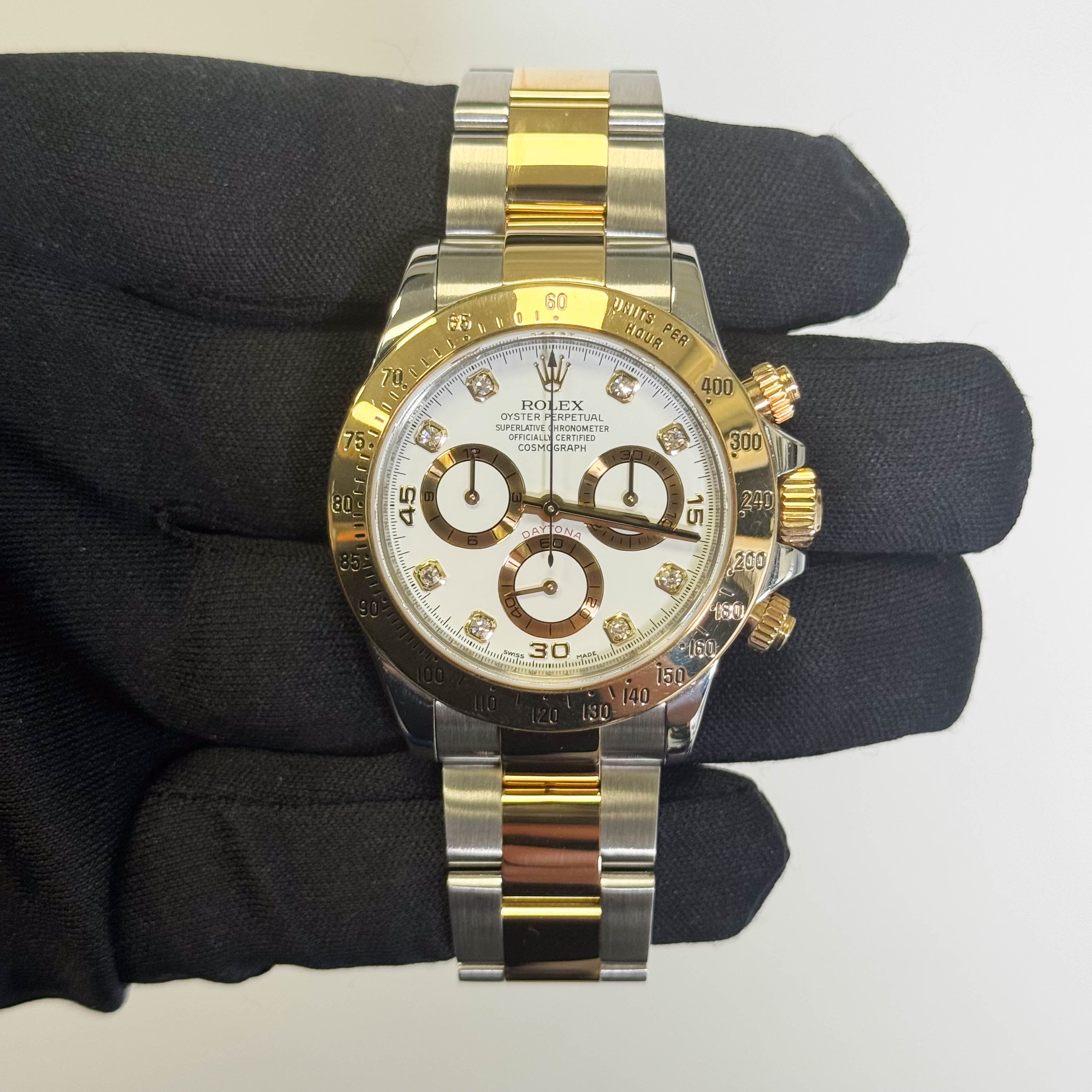 Rolex Daytona 40mm White Chronograph Stick Dial Watch Ref# 116523