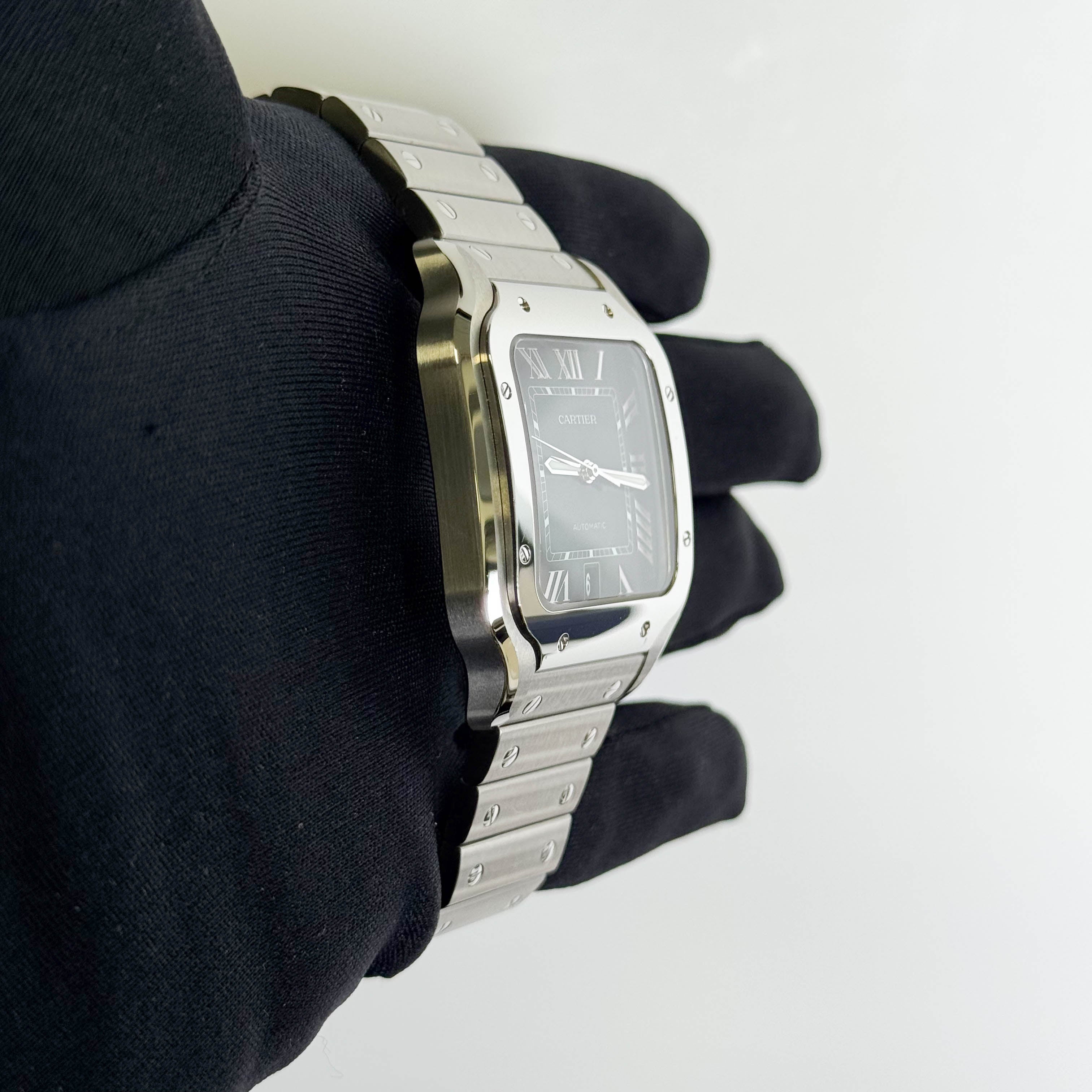 Cartier Santos 39.8mm Green Dial Watch Ref# WSSA0062 - Happy Jewelers Fine Jewelry Lifetime Warranty