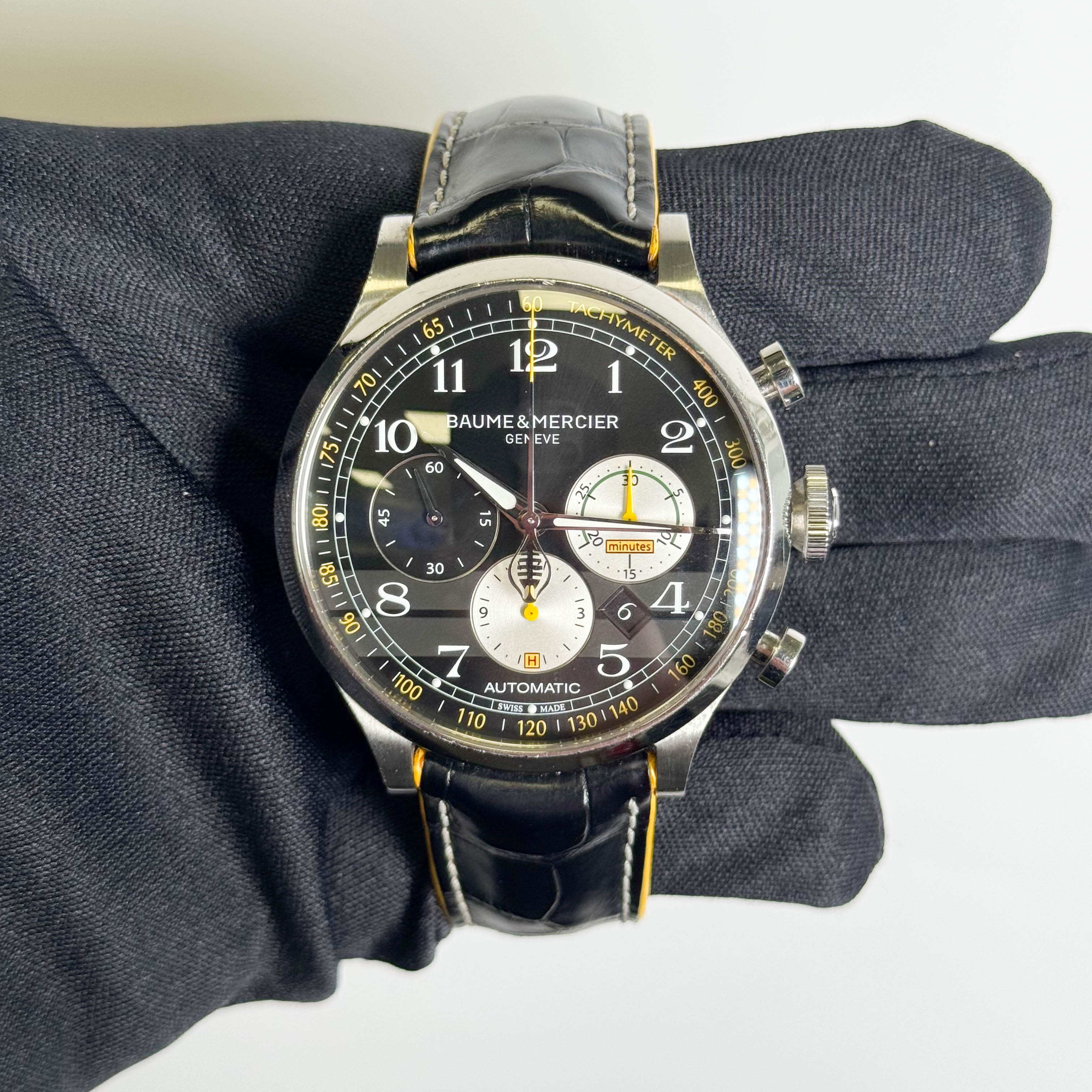 Baume & Mercier Capeland 44mm Black Dial Watch Ref# MOA10281/65798 - Happy Jewelers Fine Jewelry Lifetime Warranty