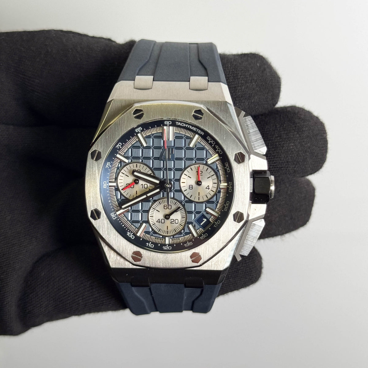 Audemars Piguet Royal Oak Offshore 43mm Blue Dial Watch Ref# 26420TI.OO.A027CA.01