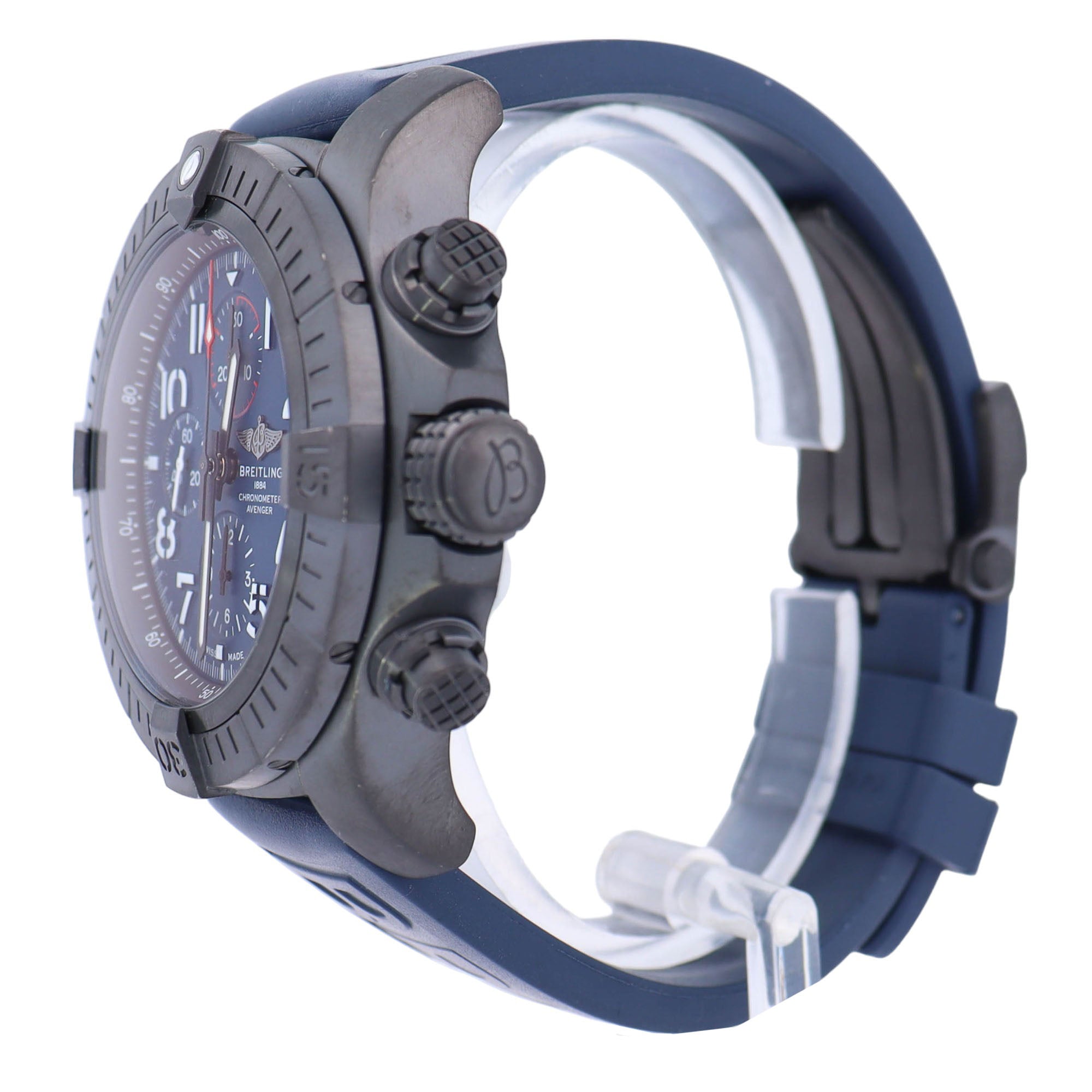 Breitling Super Avenger Night Mission 48mm DLC Coated Titanium Blue Chronograph Dial Watch Reference# V13375101C1X1 - Happy Jewelers Fine Jewelry Lifetime Warranty