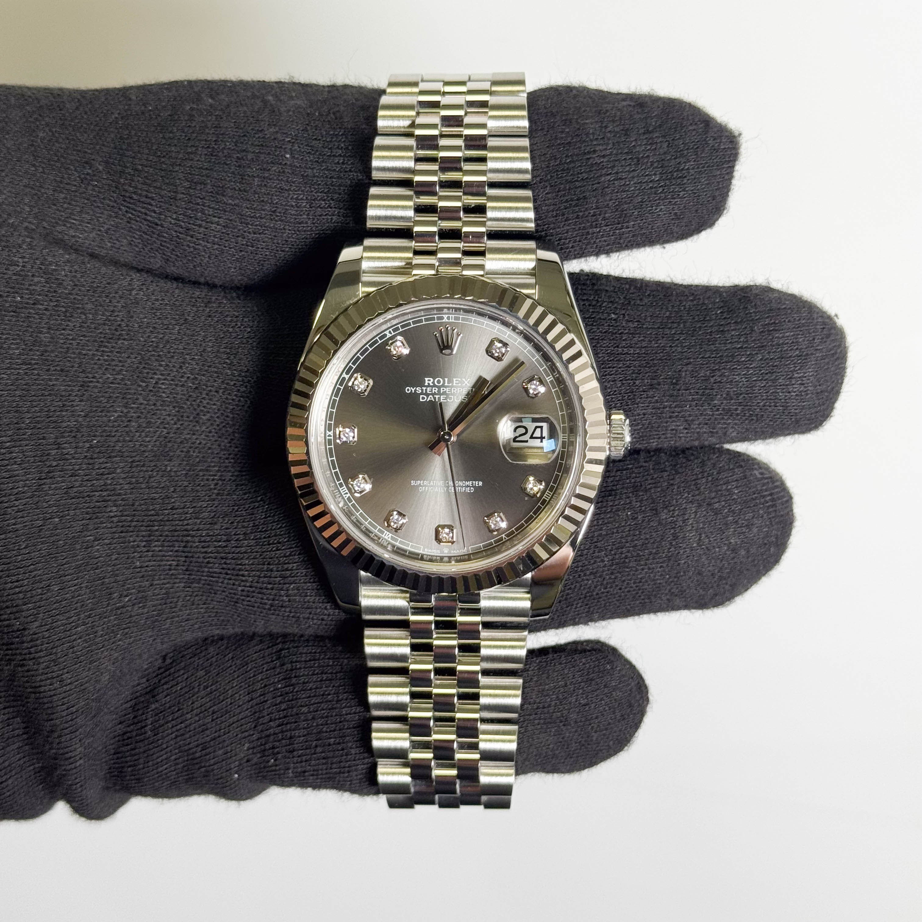 Rolex Datejust 41mm Rhodium Dial Watch Ref# 126334