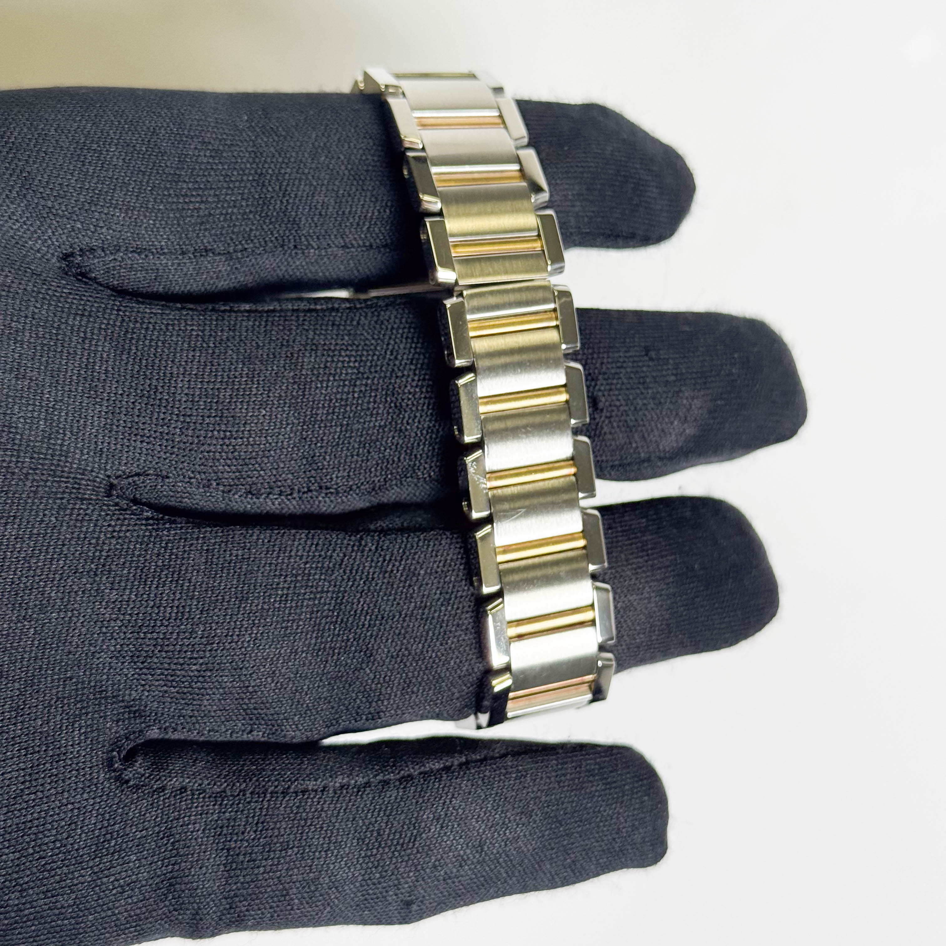 Cartier Tank Two-Tone Yellow Gold & Steel 25x20mm White Dial Watch Ref# W51007Q4 - Happy Jewelers Fine Jewelry Lifetime Warranty
