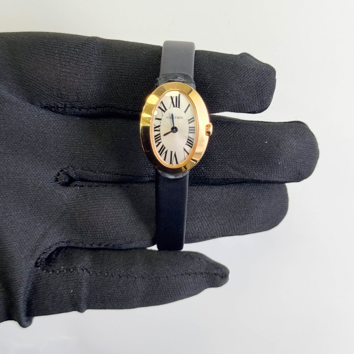 Cartier Baignoire 20.63mm x 25.30mm Silver Dial Watch Ref# W8000017