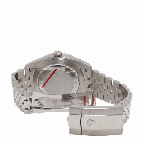 Rolex Mens Datejust Stainless Steel 41mm Custom Diamond Baguette Silver Dial Watch Reference# 126300 - Happy Jewelers Fine Jewelry Lifetime Warranty