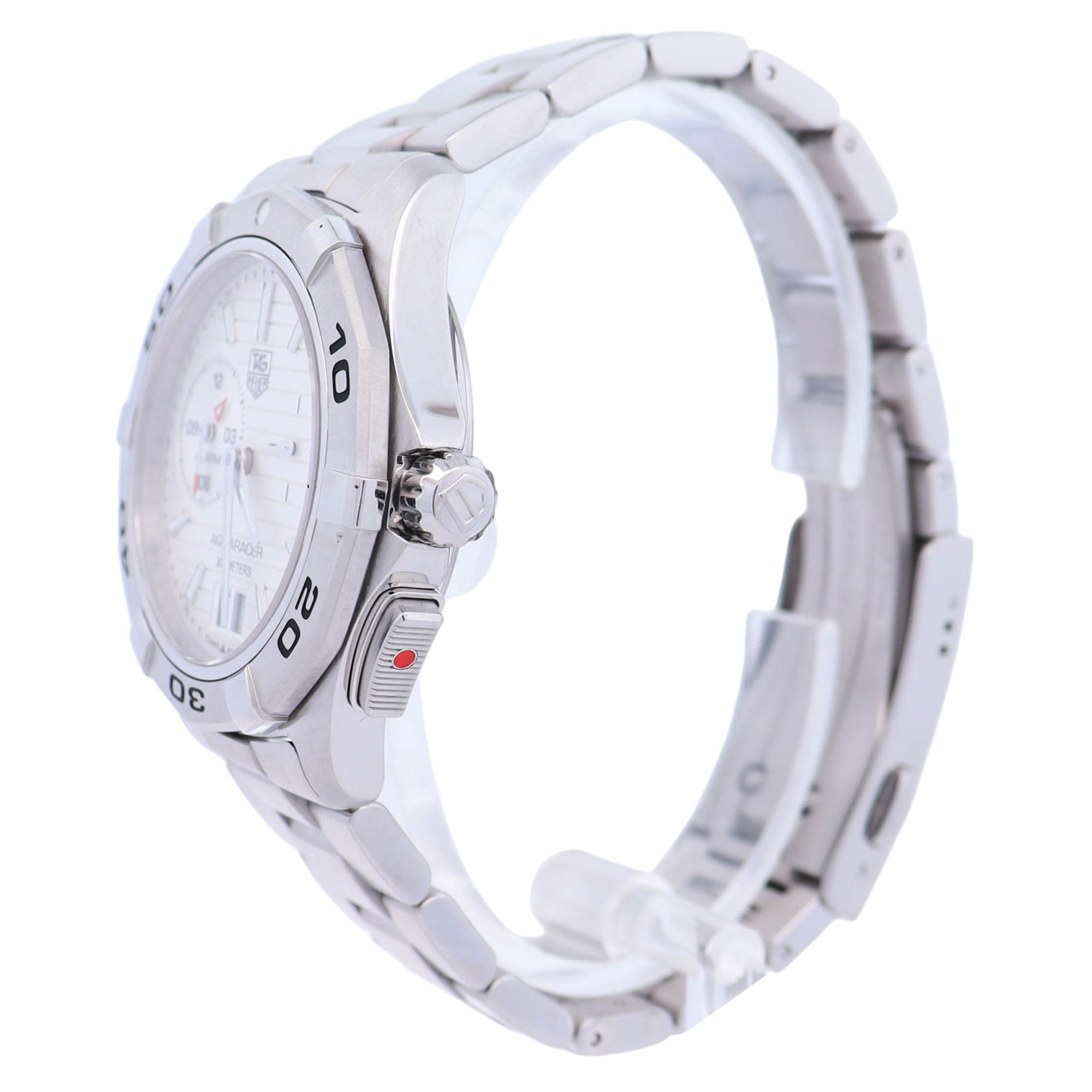 Tag Heuer Aquaracer 40mm Stainless Steel White Dial Watch Reference# WAP111Y.BA0831 - Happy Jewelers Fine Jewelry Lifetime Warranty