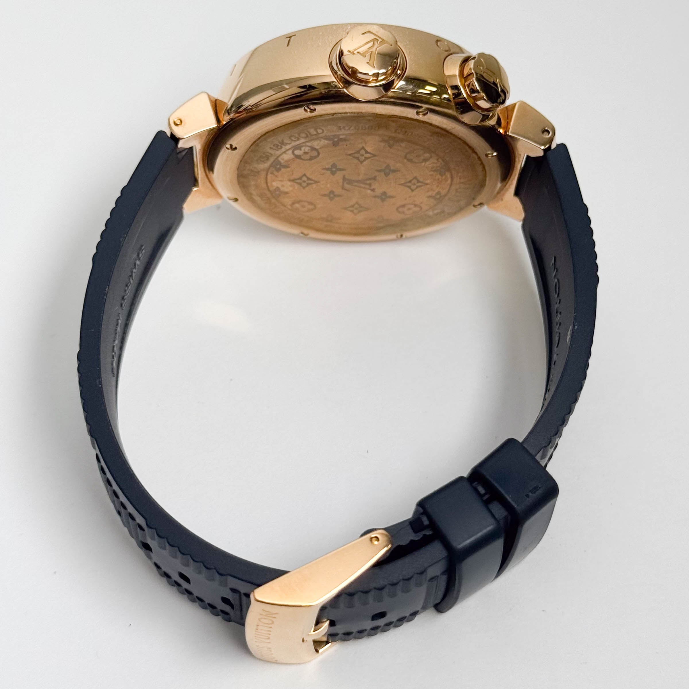 Louis Vuitton Tambour 44mm Blue Dial Watch Ref# Q103E - Happy Jewelers Fine Jewelry Lifetime Warranty